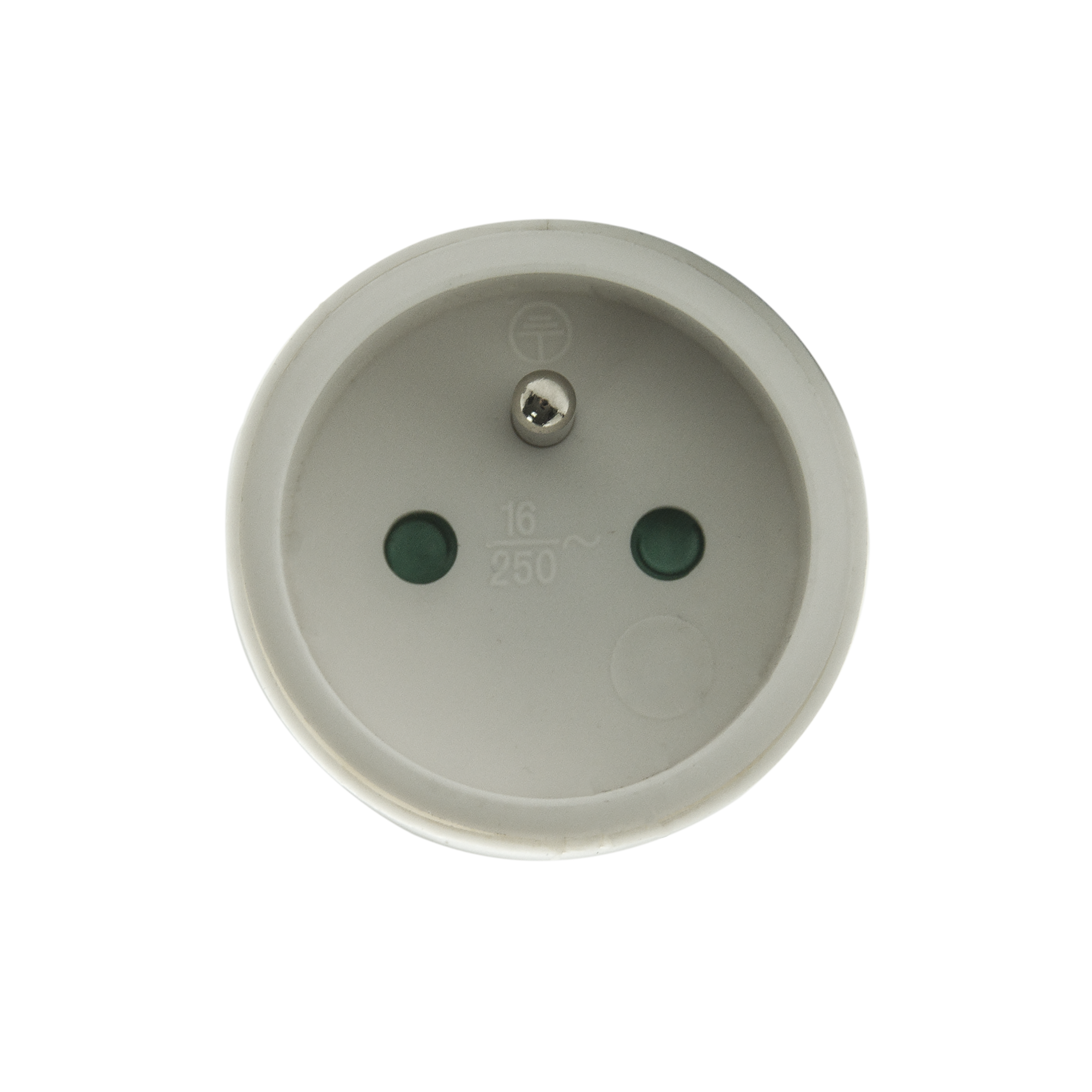 Fiche électrique femelle 2 pôles + terre, connexion en haut, 16 A, blanc - 3