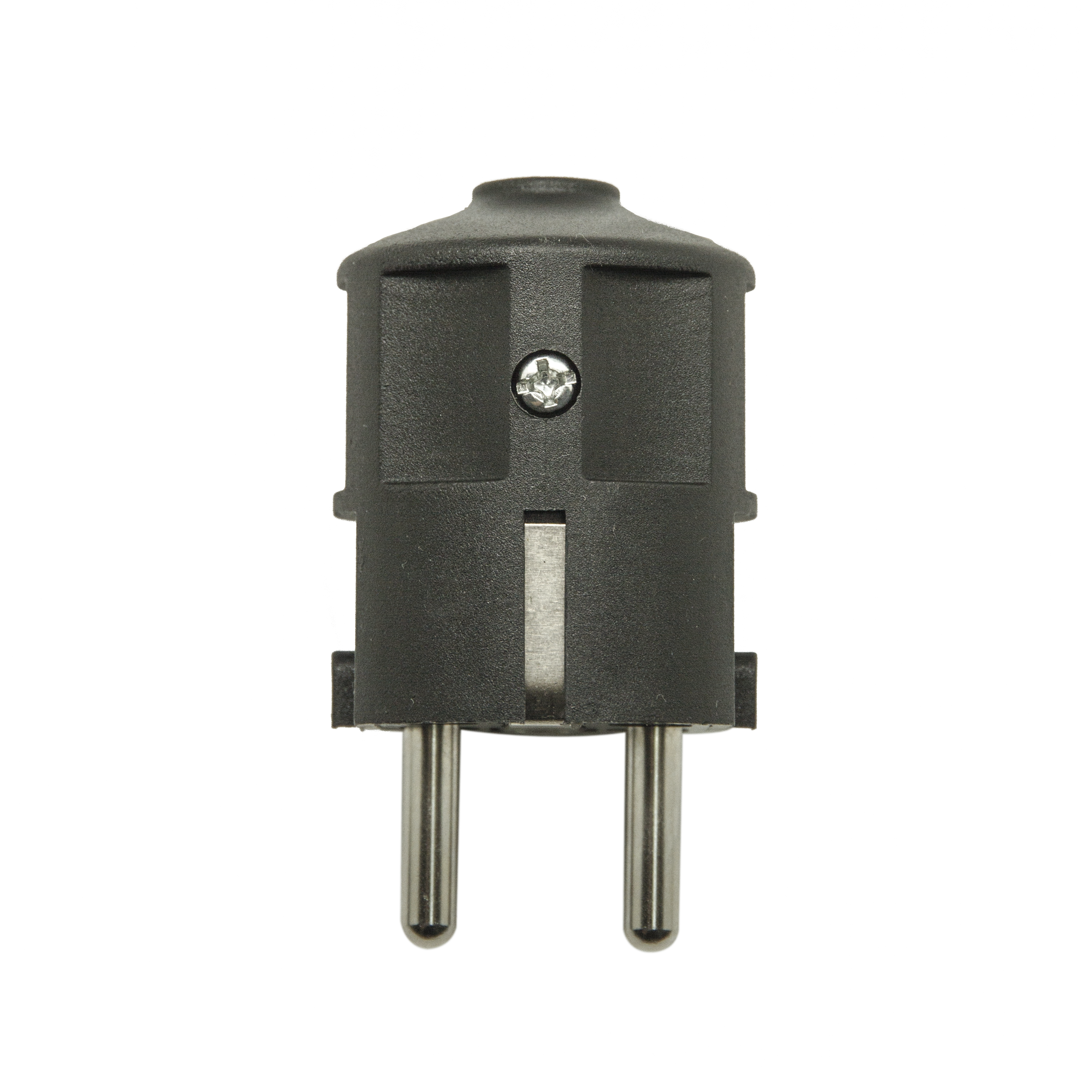 Fiche électrique mâle 2 pôles + terre, connexion en haut, 16 A, noir - 5