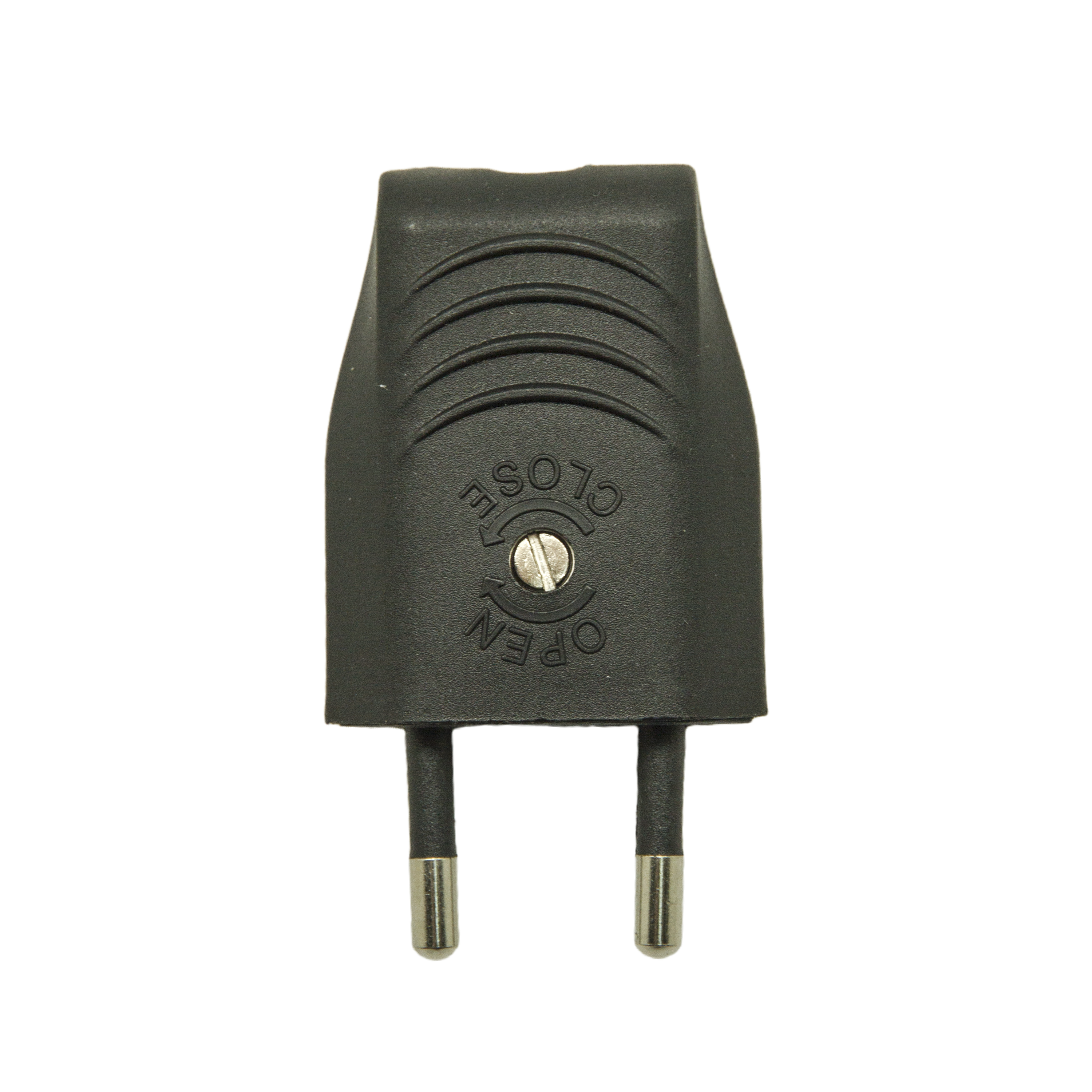 Fiche électrique mâle 2 pôles, connexion en haut, 6 A, noir - 5