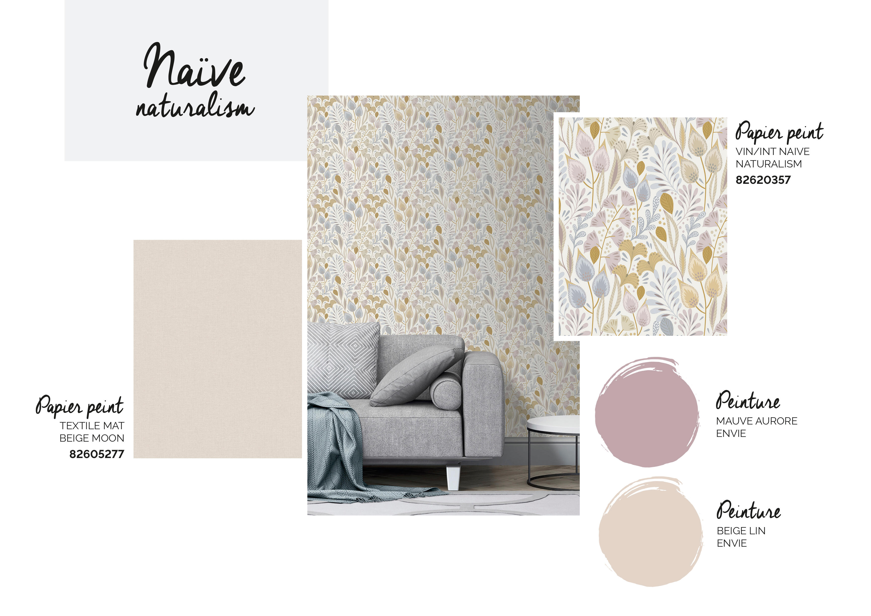 Papier peint intissé Textile mat INSPIRE beige moon - 3