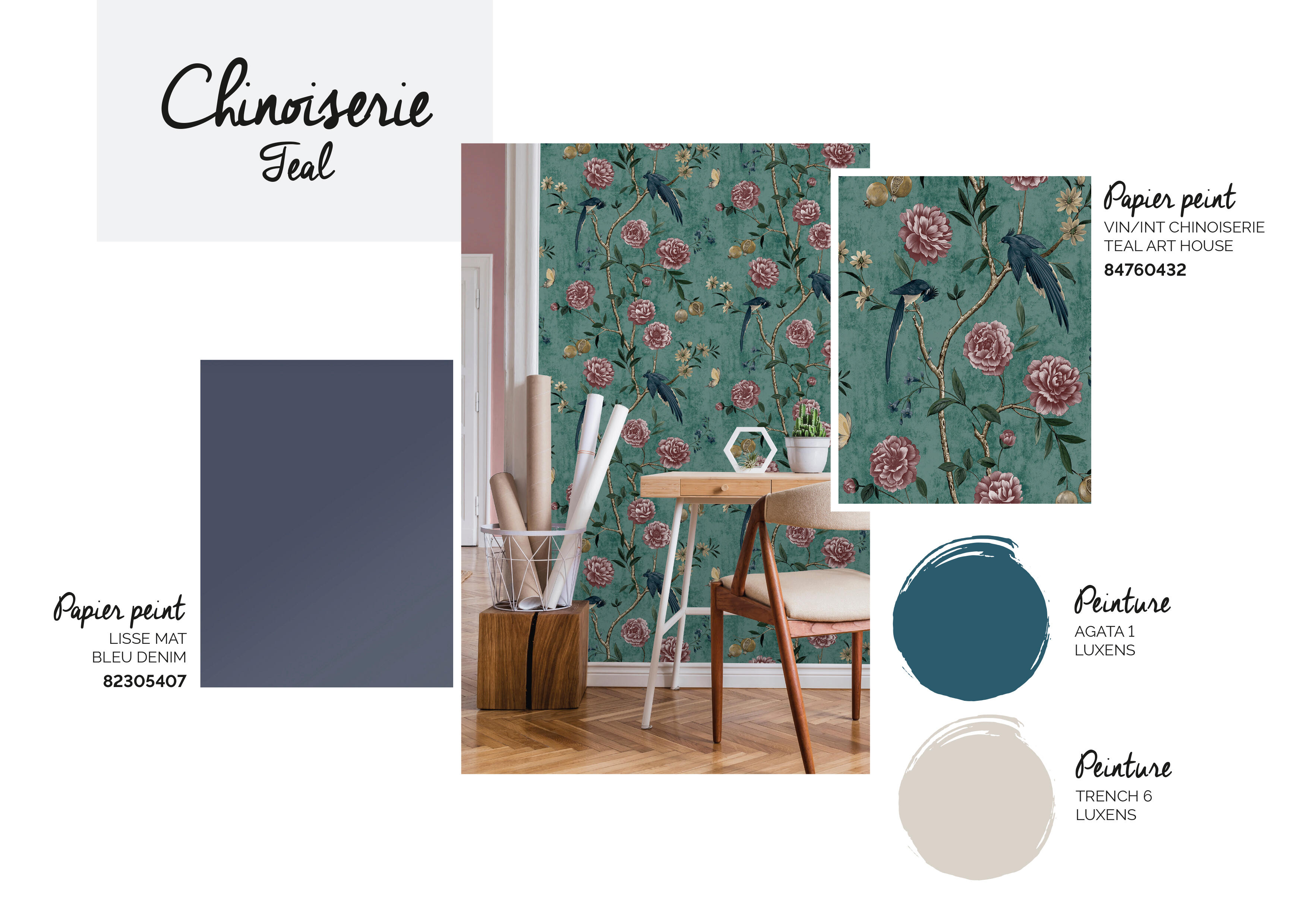 Papier peint intissé Lisse mat INSPIRE bleu denim - 4