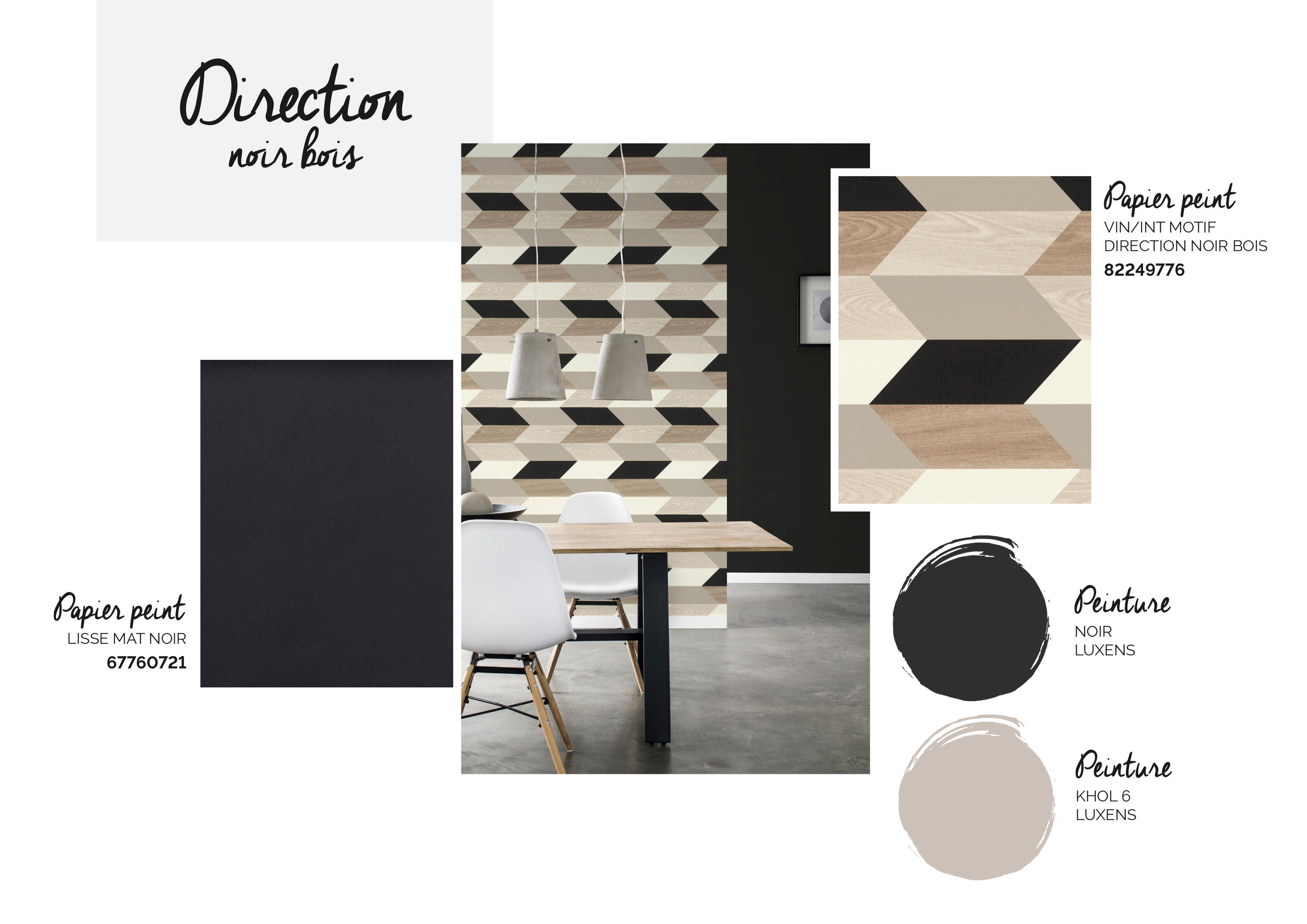 Papier peint intissé Lisse mat INSPIRE noir - 5