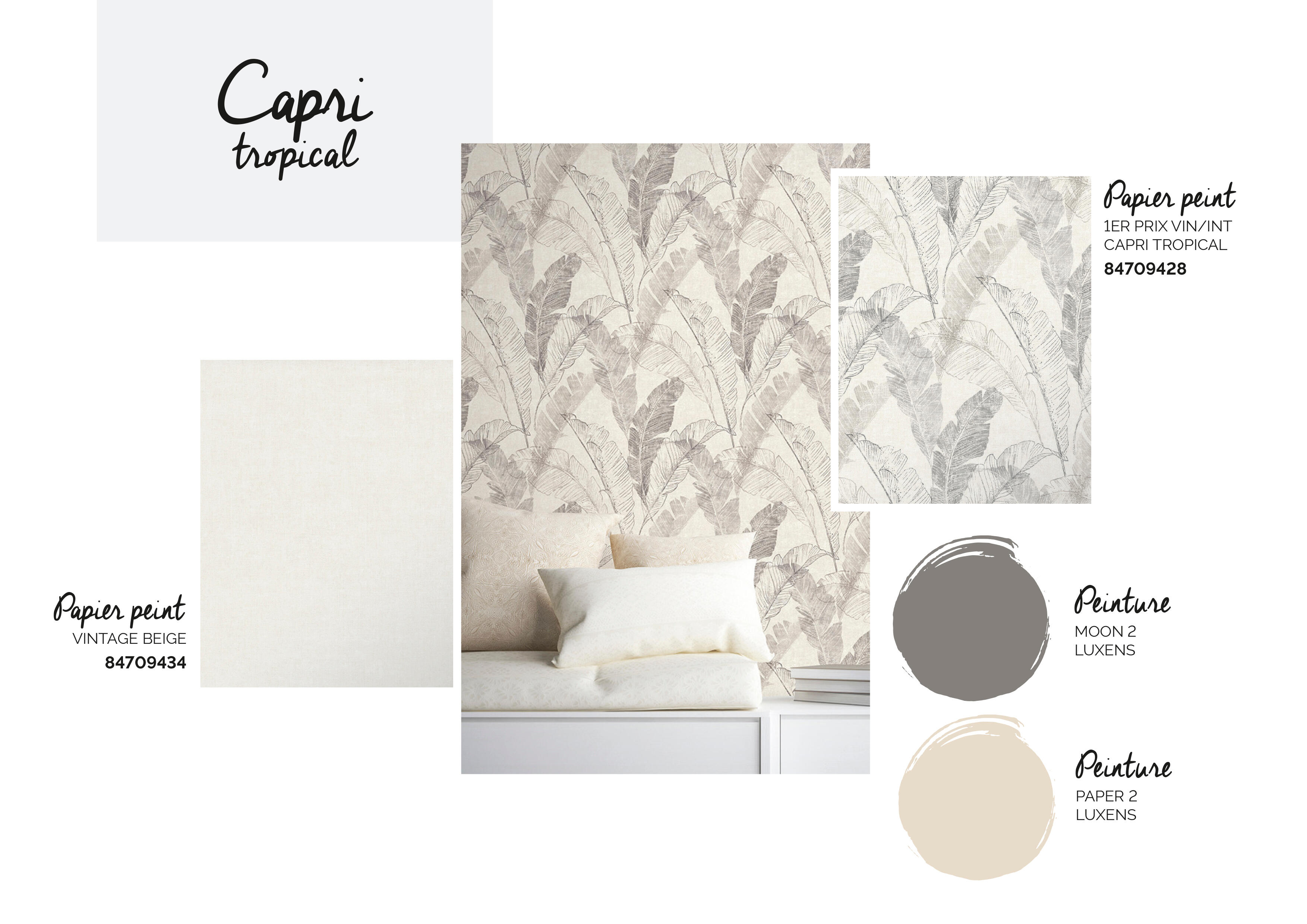 Papier peint intissé Uni Vintage beige - 2