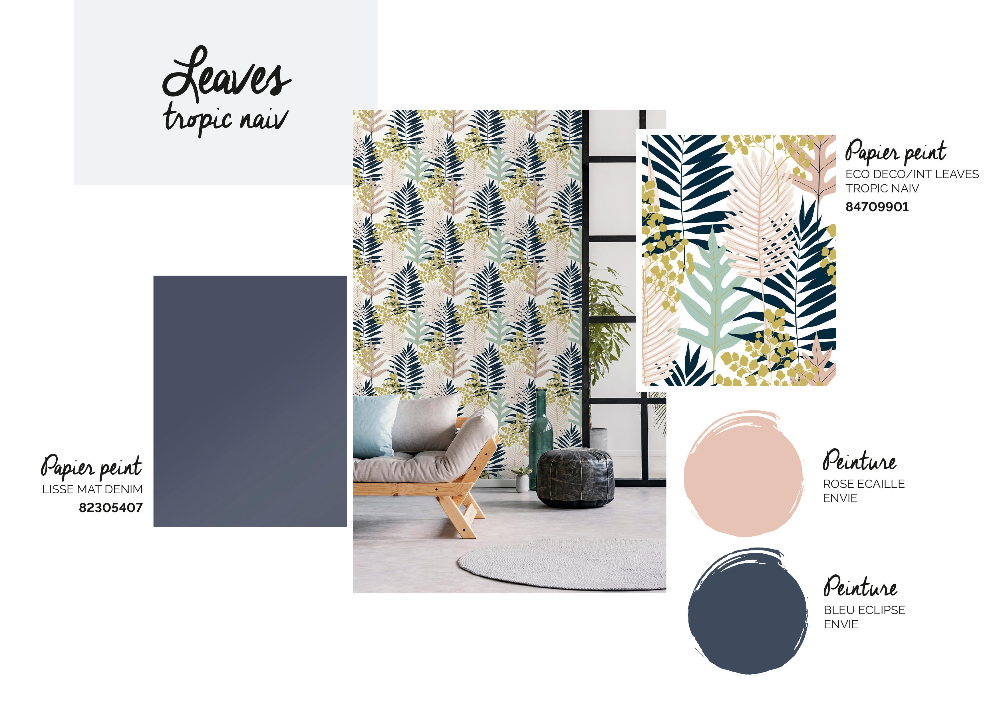 Papier peint intissé Lisse mat INSPIRE bleu denim - 5