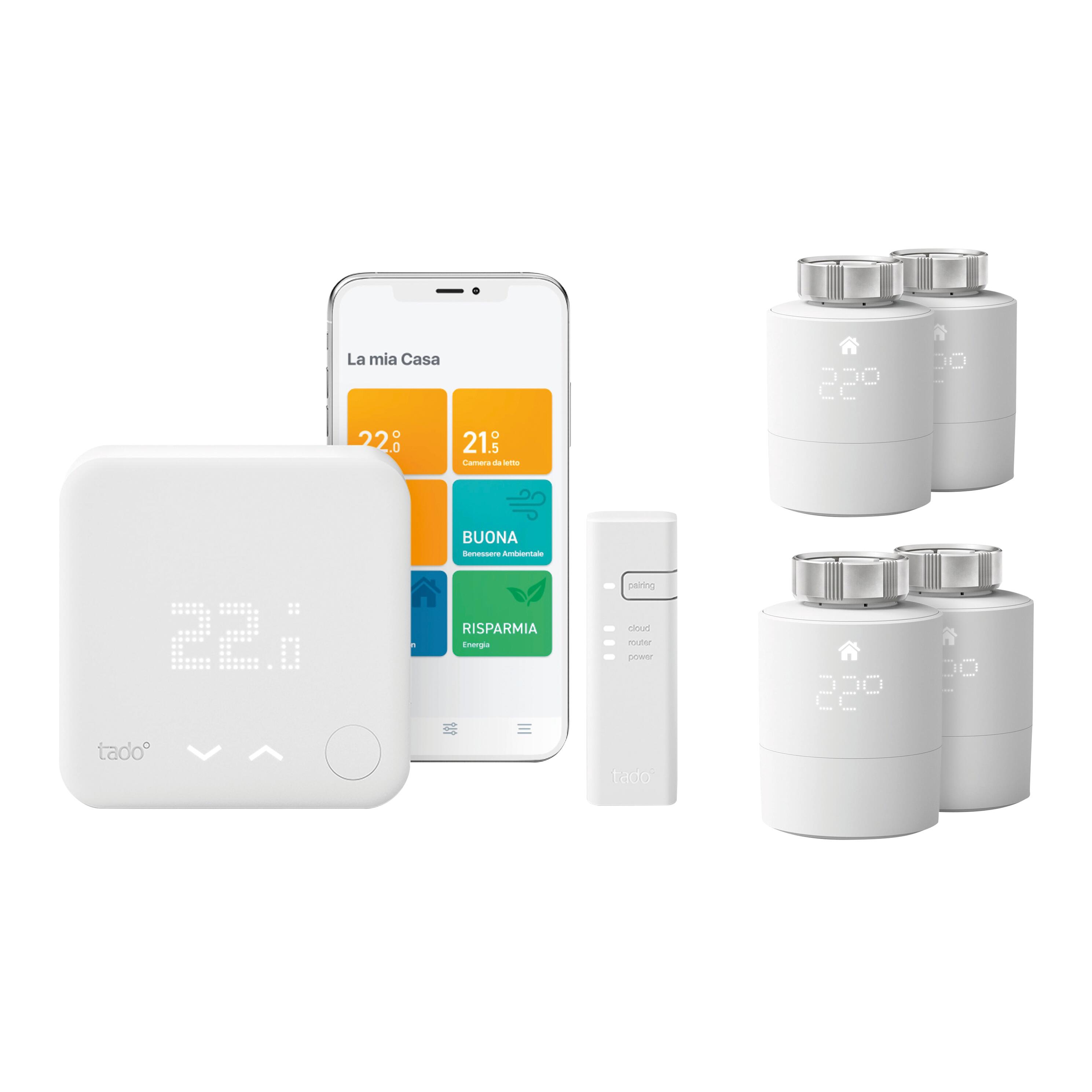 Kit valvole termostatiche manuali TADO Tado 4 x Testina Smart