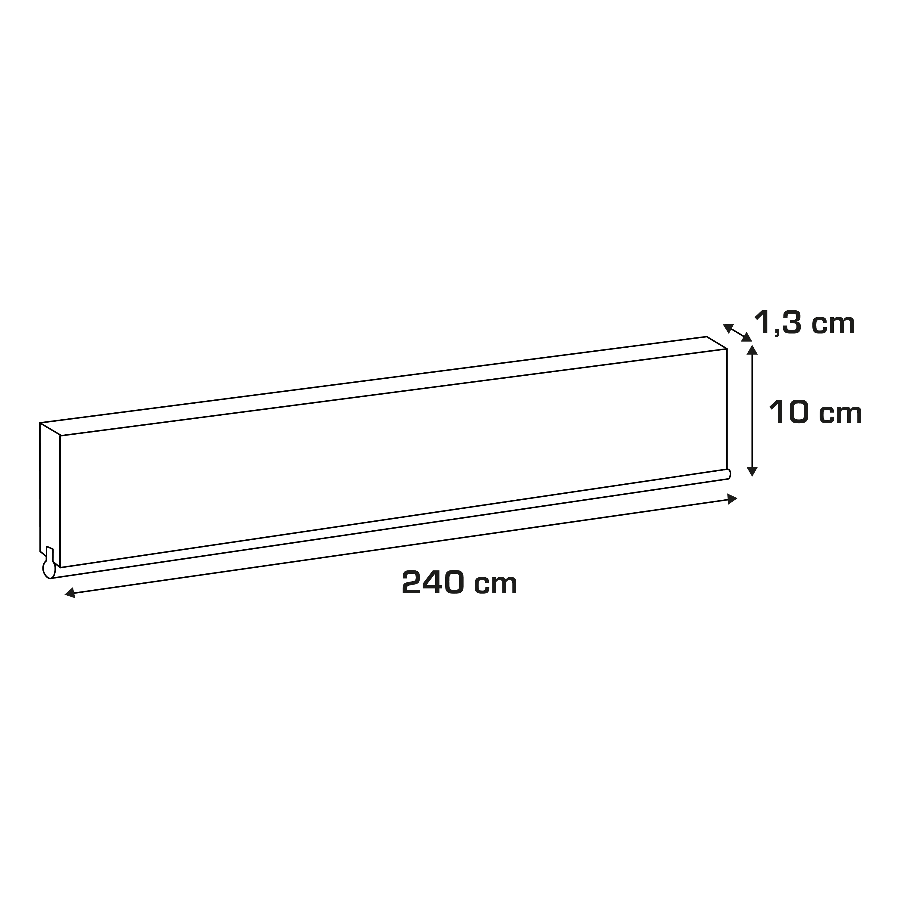 Plinthe de cuisine gris foncé mat H.10 cm x L.2.4 m x Ep.13 mm - 4