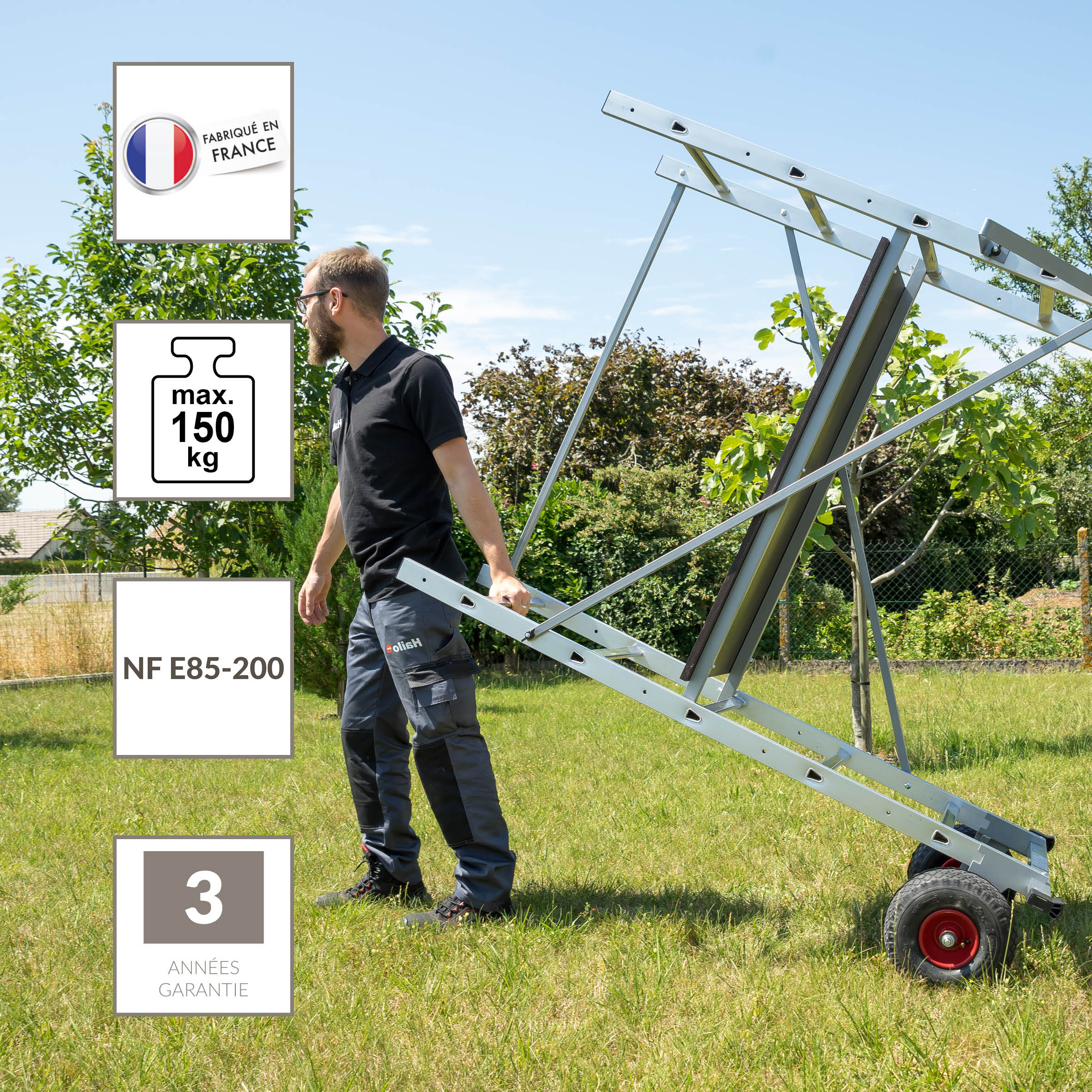 Echafaudage aluminium jardin avec roue HAILO hauteur de travail 3 m - 12