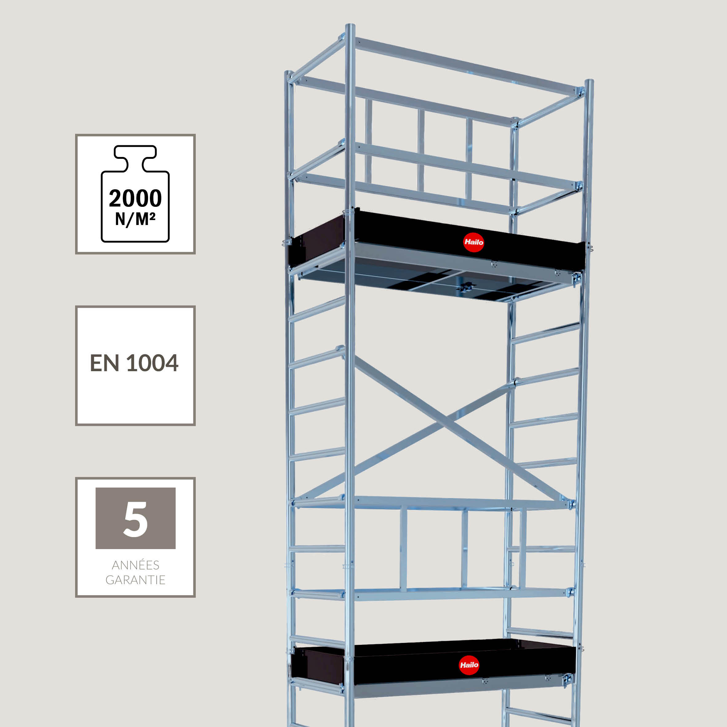 Rehausse pour échafaudage Expert Pro HAILO, 7,4 m - 2