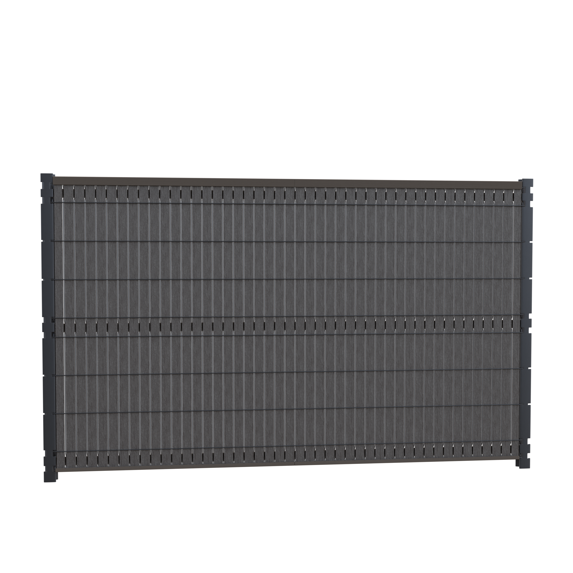 Kit lamelles occultantes rigides composite , H. 153m x L. 2.5m, gris foncé - 2