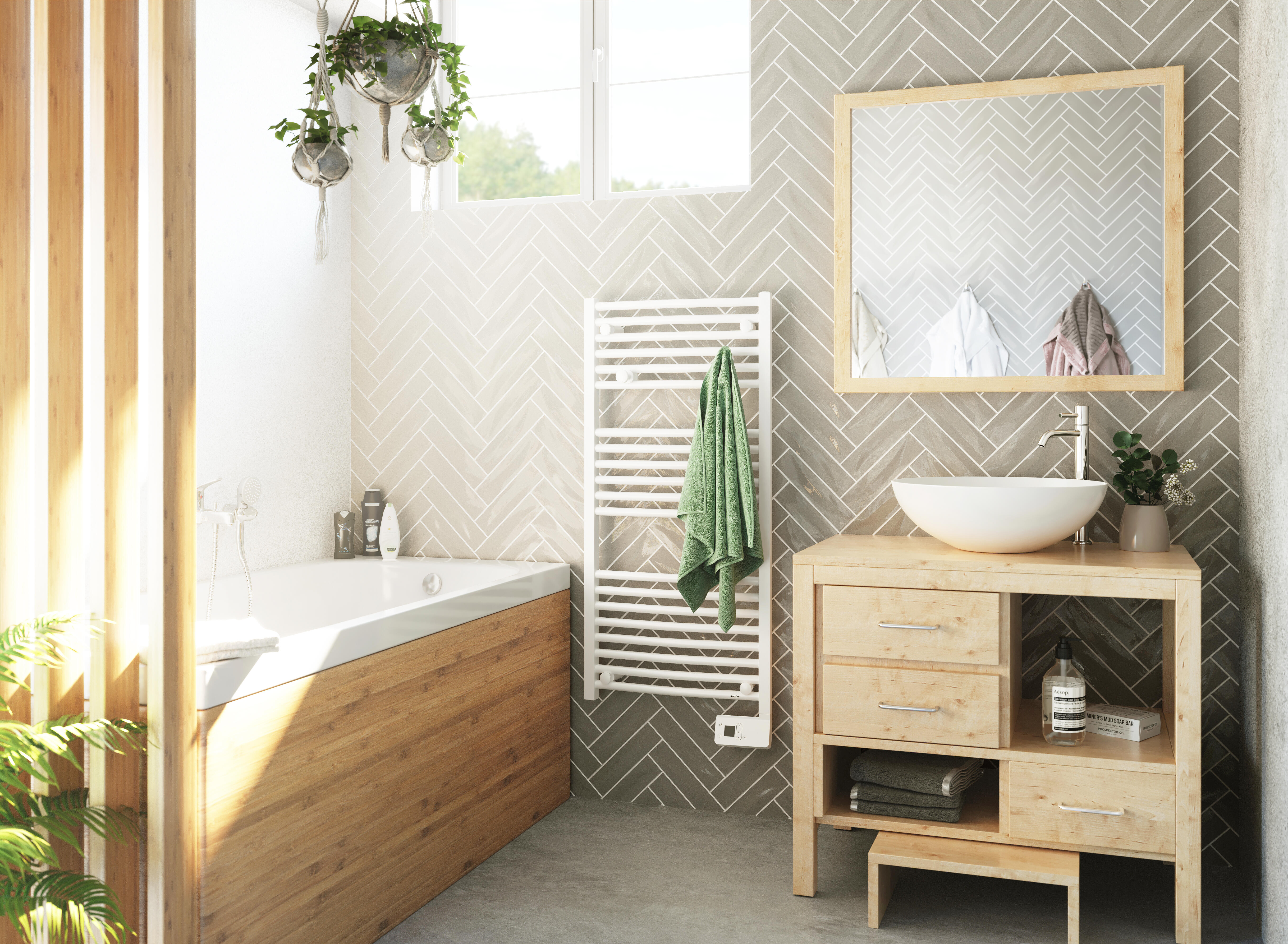 Sèche-serviettes électrique à inertie fluide SAUTER 500W, H113 x l50 cm Goreli d - 2