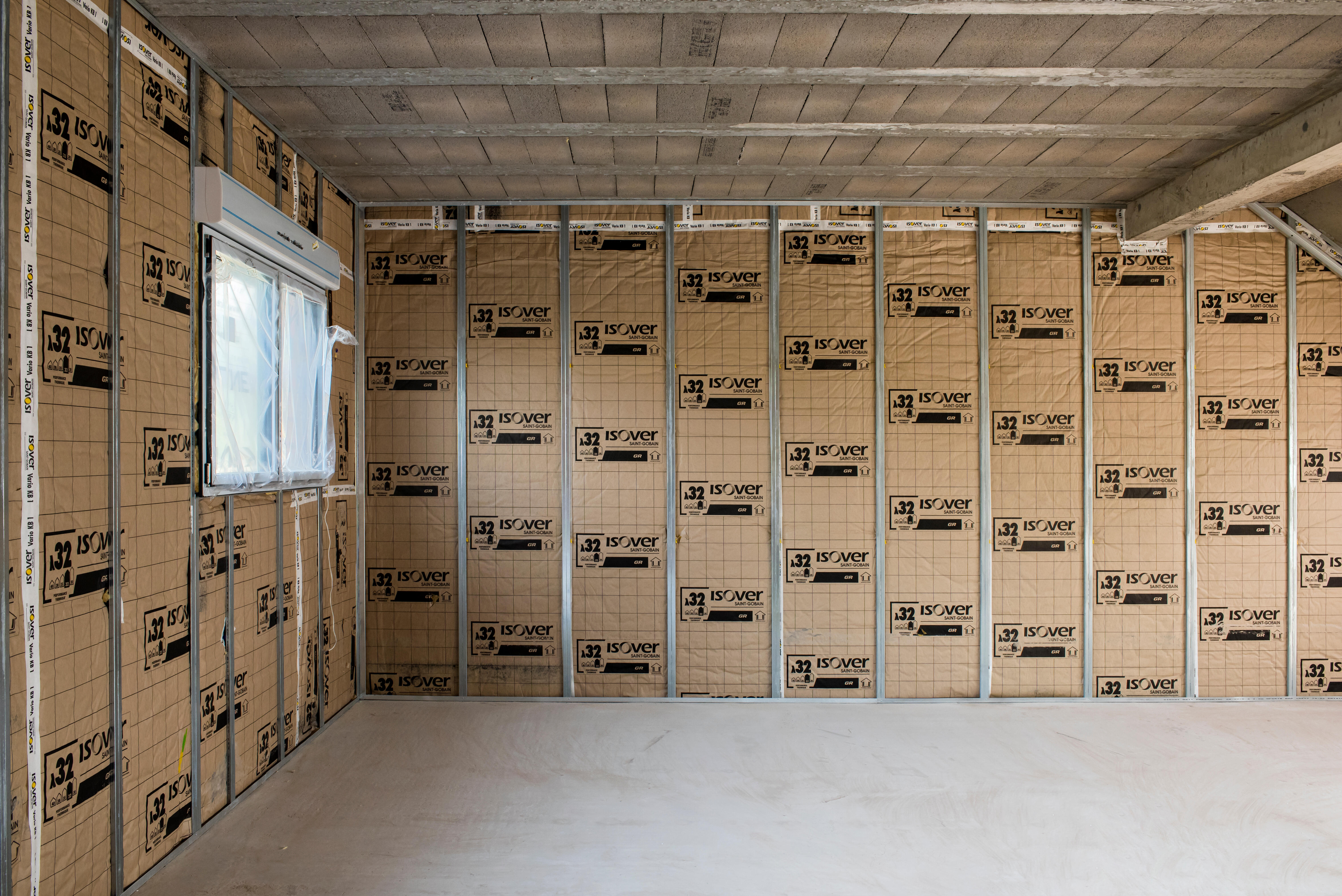 Rouleau laine de verre mur ISOVER 032 kraft, Ep.120mm, 2.7x1.2m, R3.75 - 4