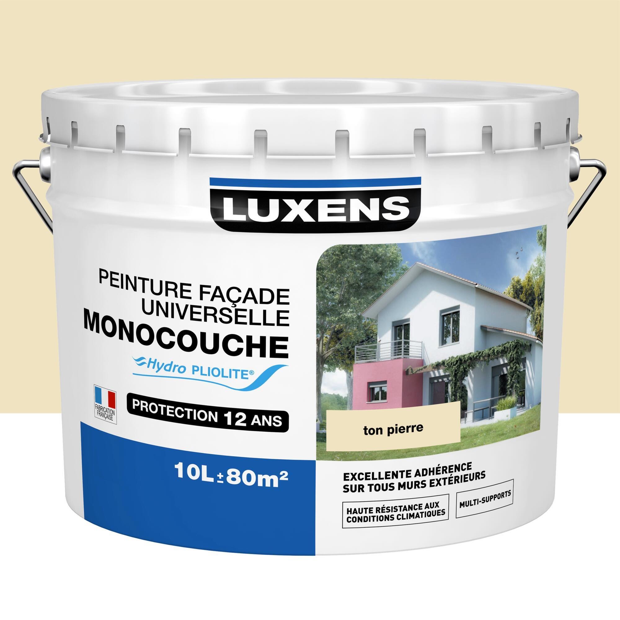 Peinture acrylique extérieure pour façade, 10 L ton pierre Peinture acrylique extérieure pour façade, 10 L ton pierre