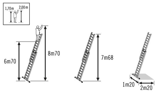 Echelle coulissante aluminium HAILO 32 échelons H.7.92 m - 5