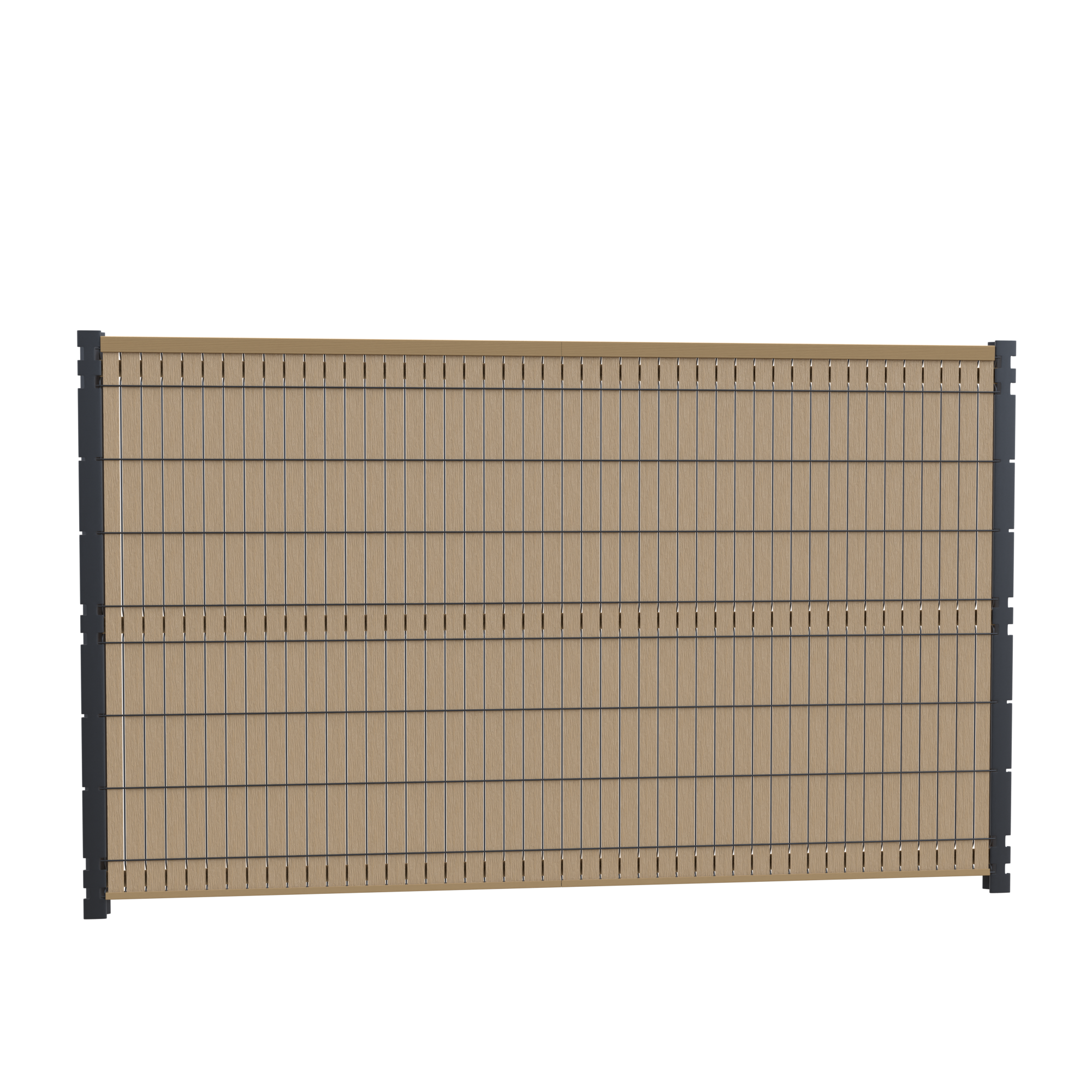 Kit lamelles occultantes rigides composite, H. 153m x L. 2.5m, naturel - 2