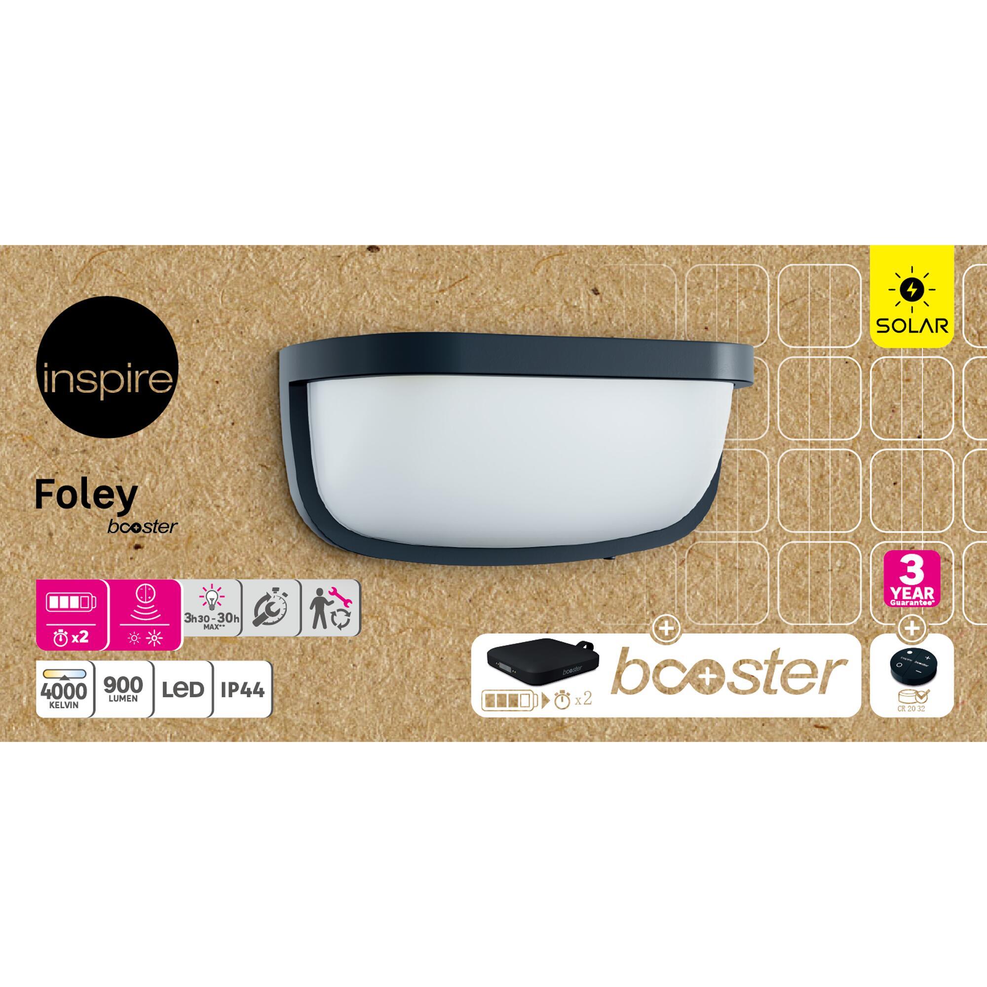 Applique solaire et rechargeable Booster Foley 150 à 900 Lumen noir INSPIRE - 9