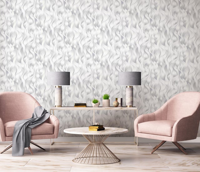 Papier peint intissé Elle decoration vague gris