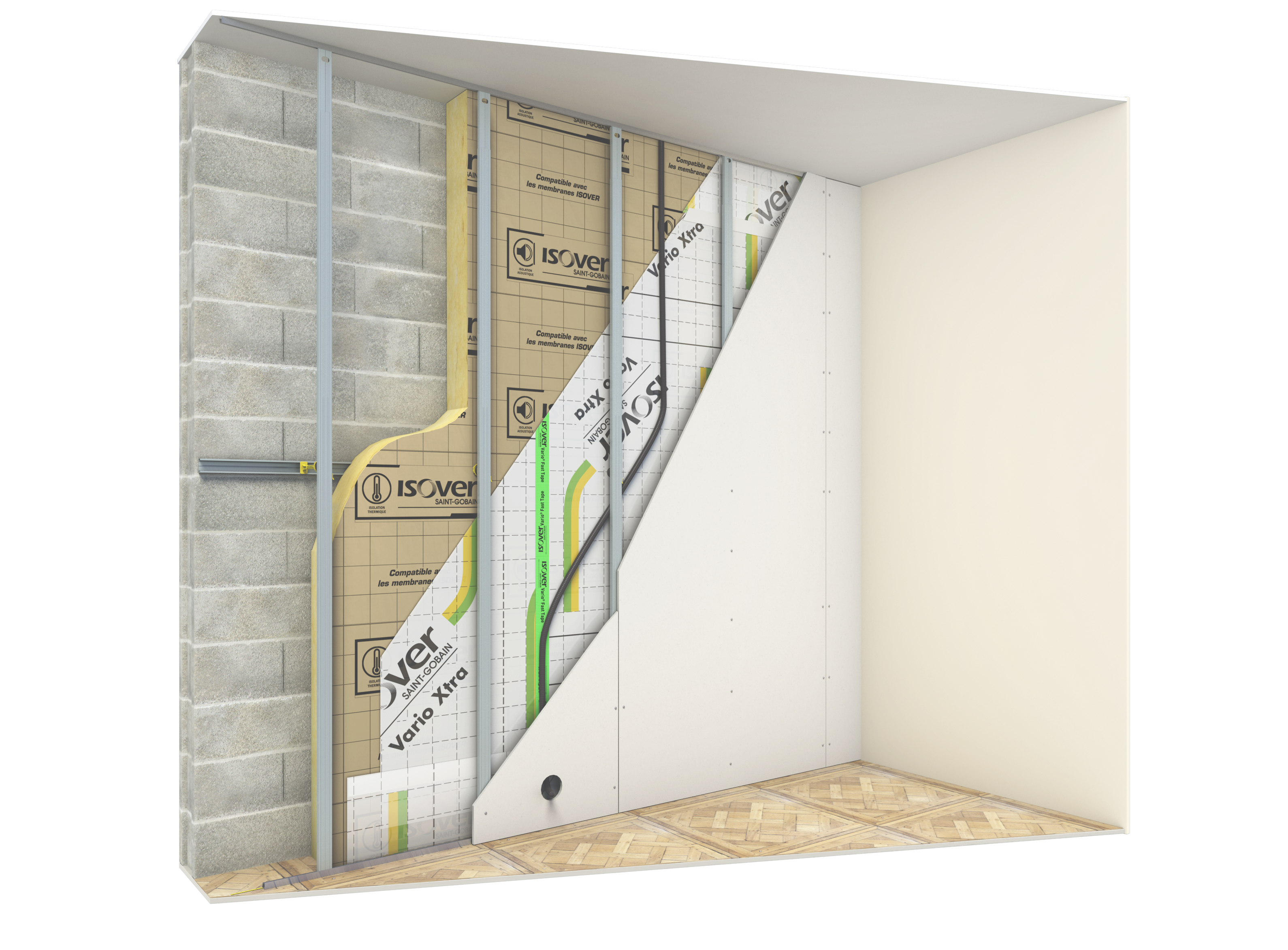 Rouleau laine de verre mur ISOVER 032 kraft, Ep.160mm, 2.7x1.2m, R5 - 3