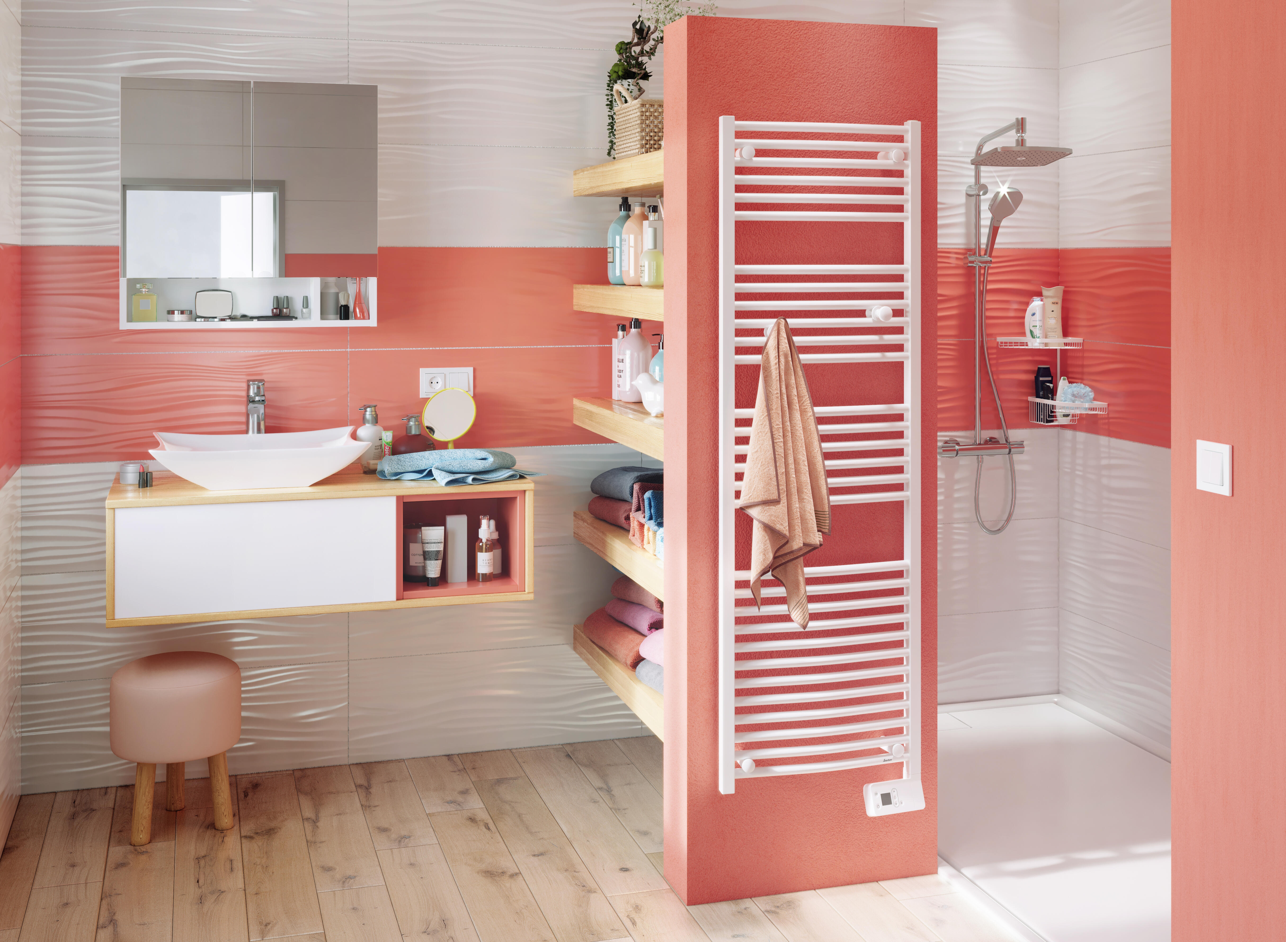 Sèche-serviettes électrique à inertie fluide SAUTER 750W, H162.5 x l50 cm Goreli - 2