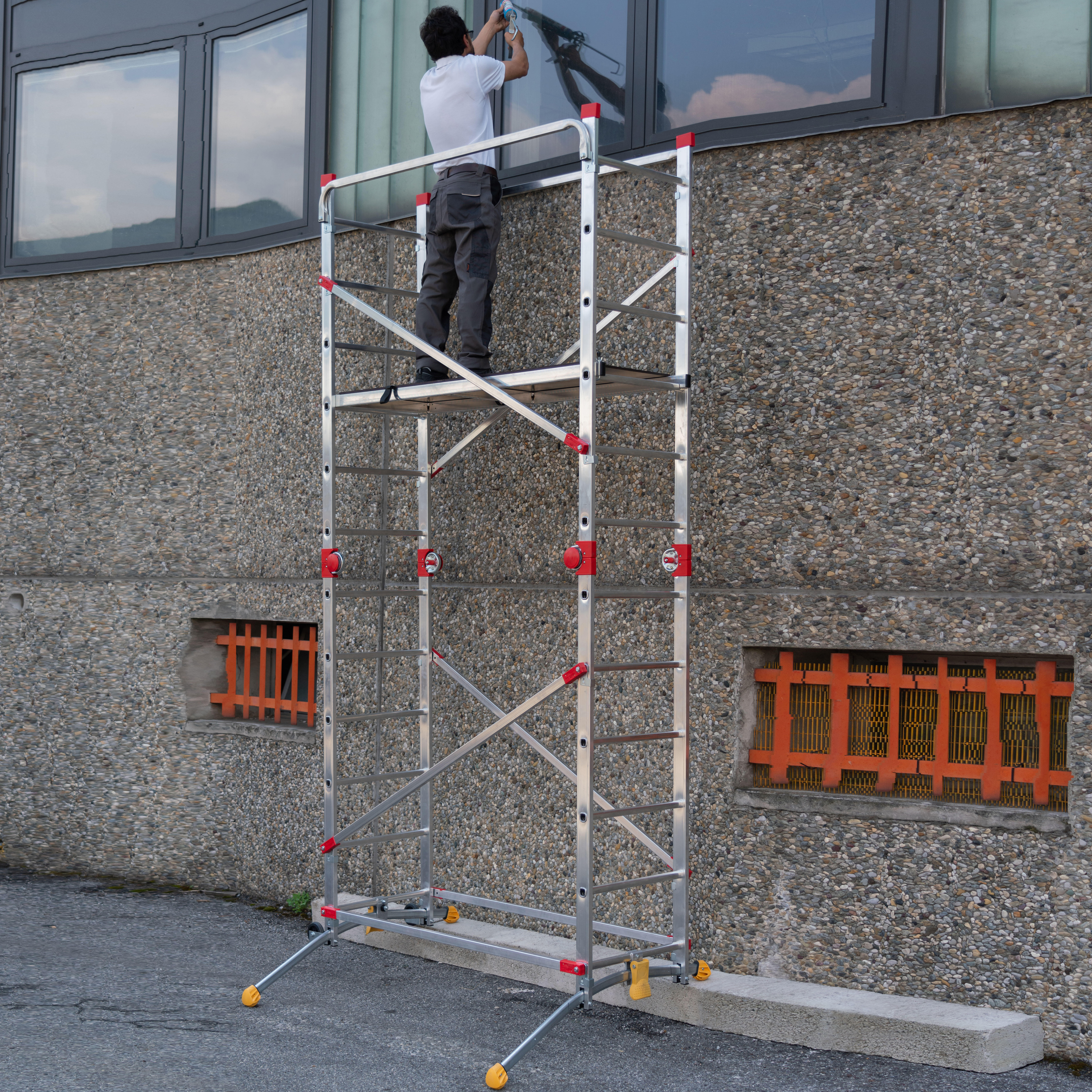 Echafaudage aluminium Combilot 5 HAILO hauteur de plateau 2.35 m - 2