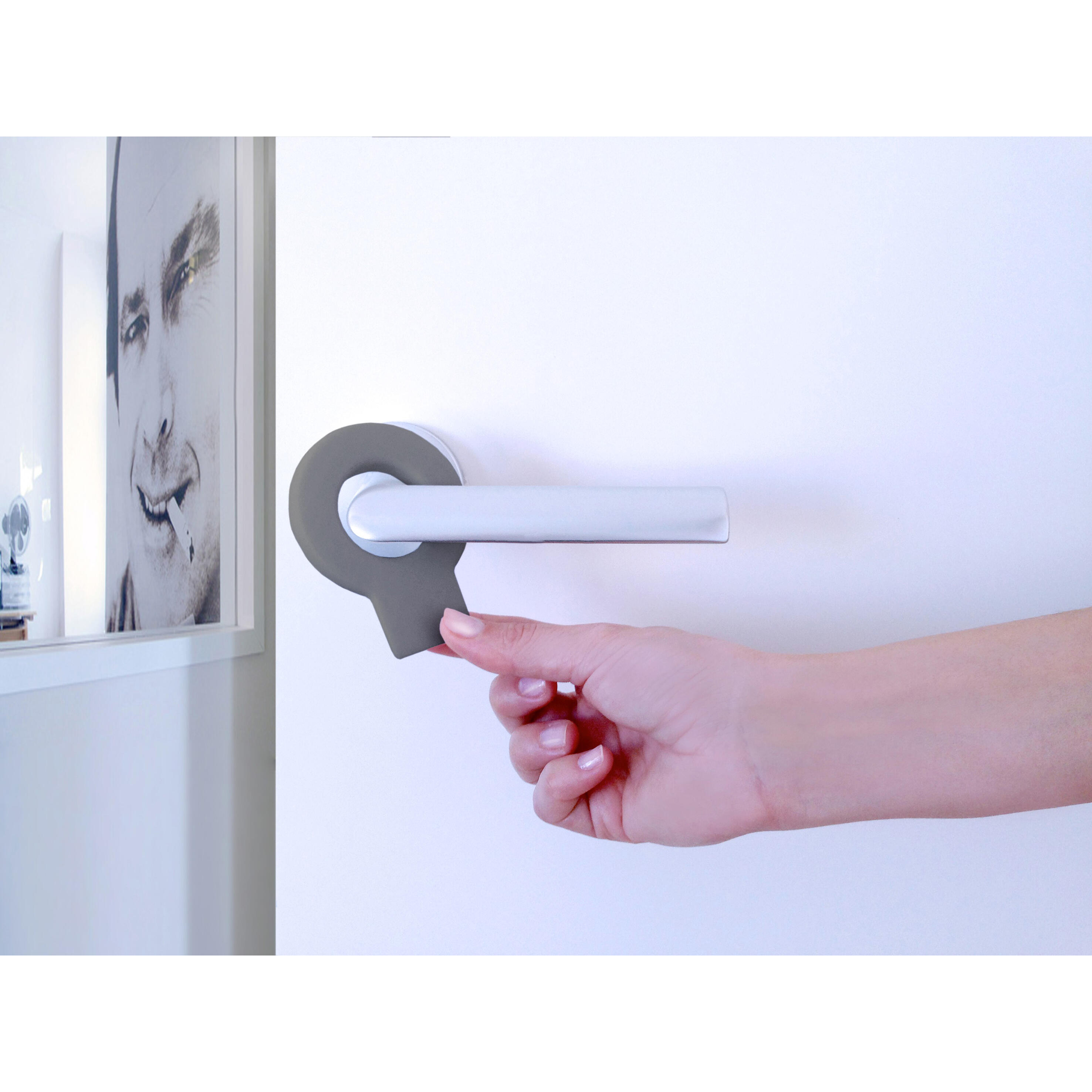 Cale porte amovible REI Lock plastique anthracite L6.3 cm x l.8.2 cm - 4