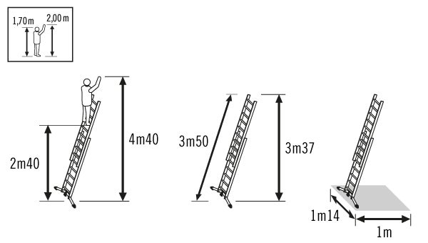 Echelle transformable aluminium HAILO 2 marches - 3
