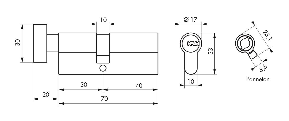THIRARD Trafic 12 à bouton L.30 + 40mm - 2