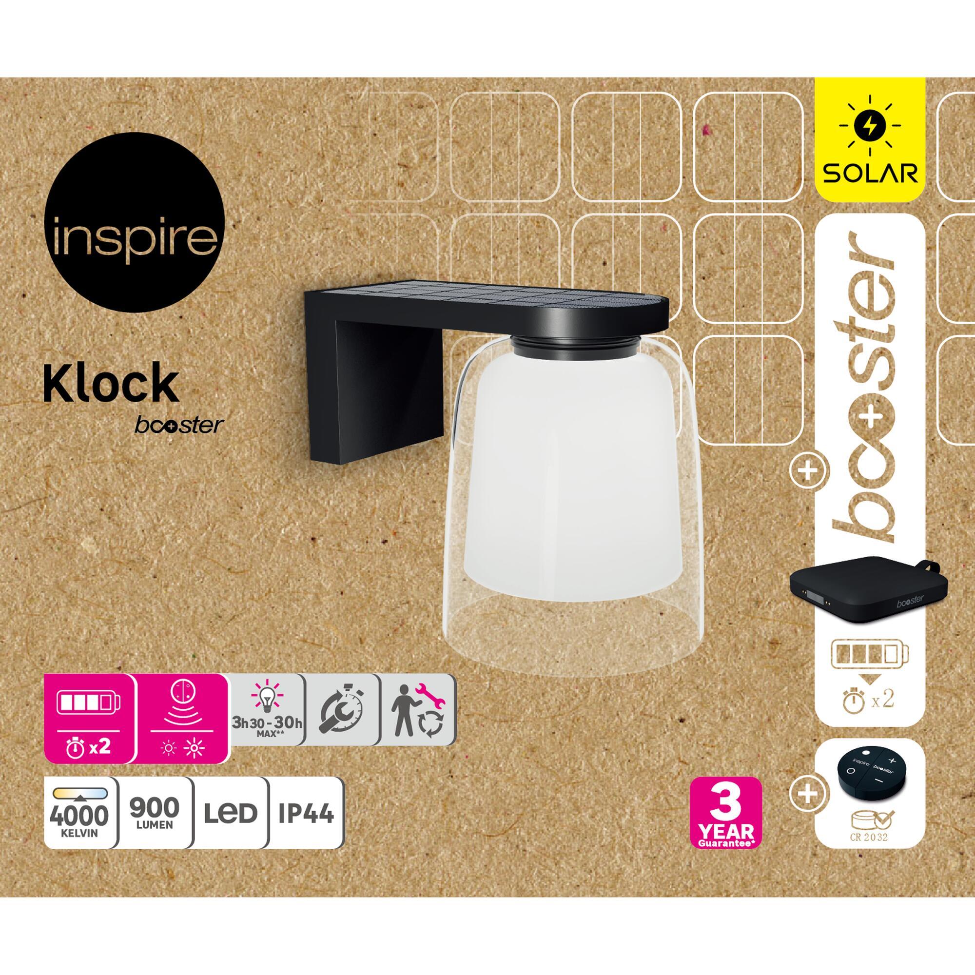 Applique solaire rechargeable Booster Klock 150 à 900 Lumen anthracite INSPIRE - 10