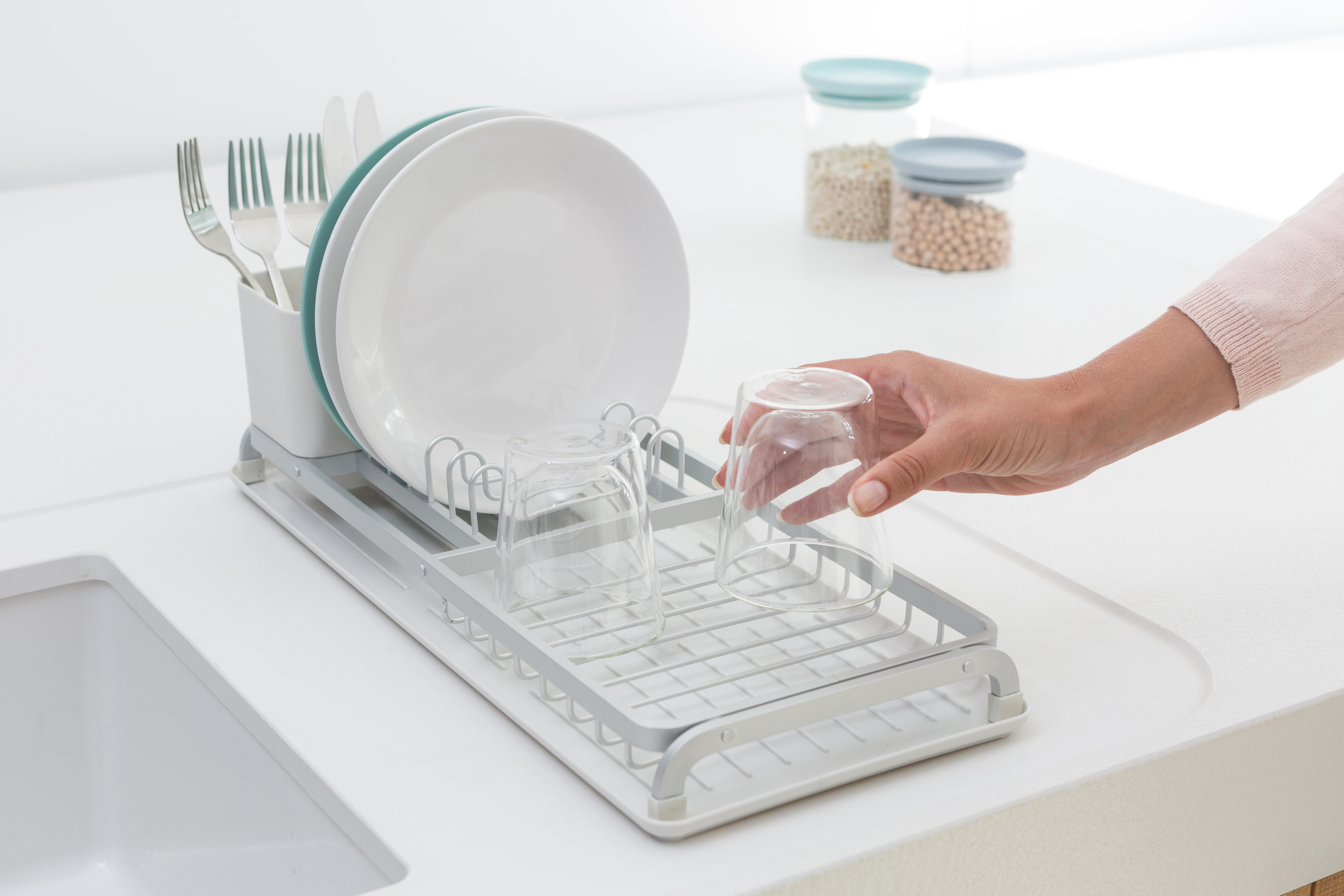 Égouttoir à vaisselle BRABANTIA aluminium gris clair 20 cm - 6