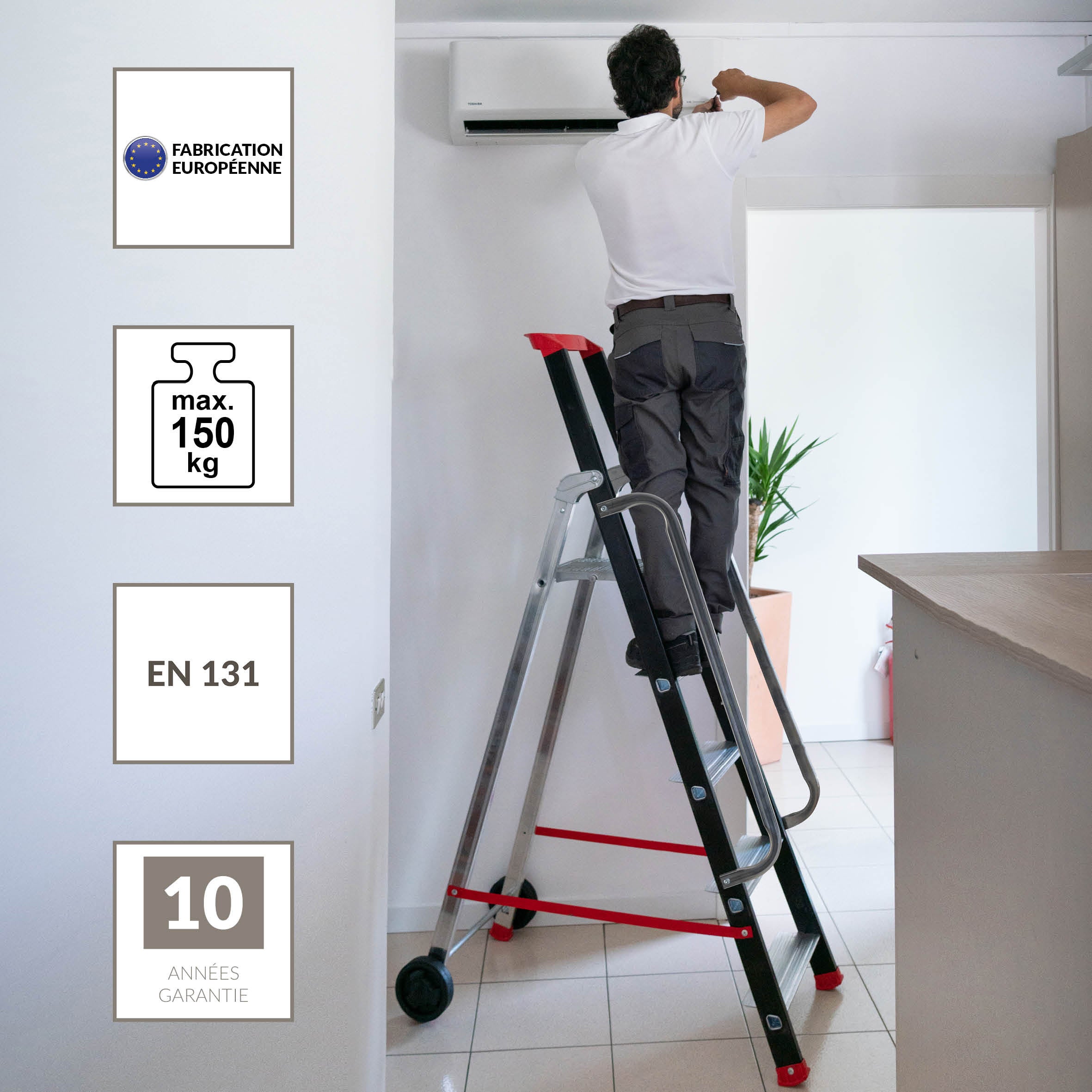 Escabeau alu pro 5 marches HAILO - 9