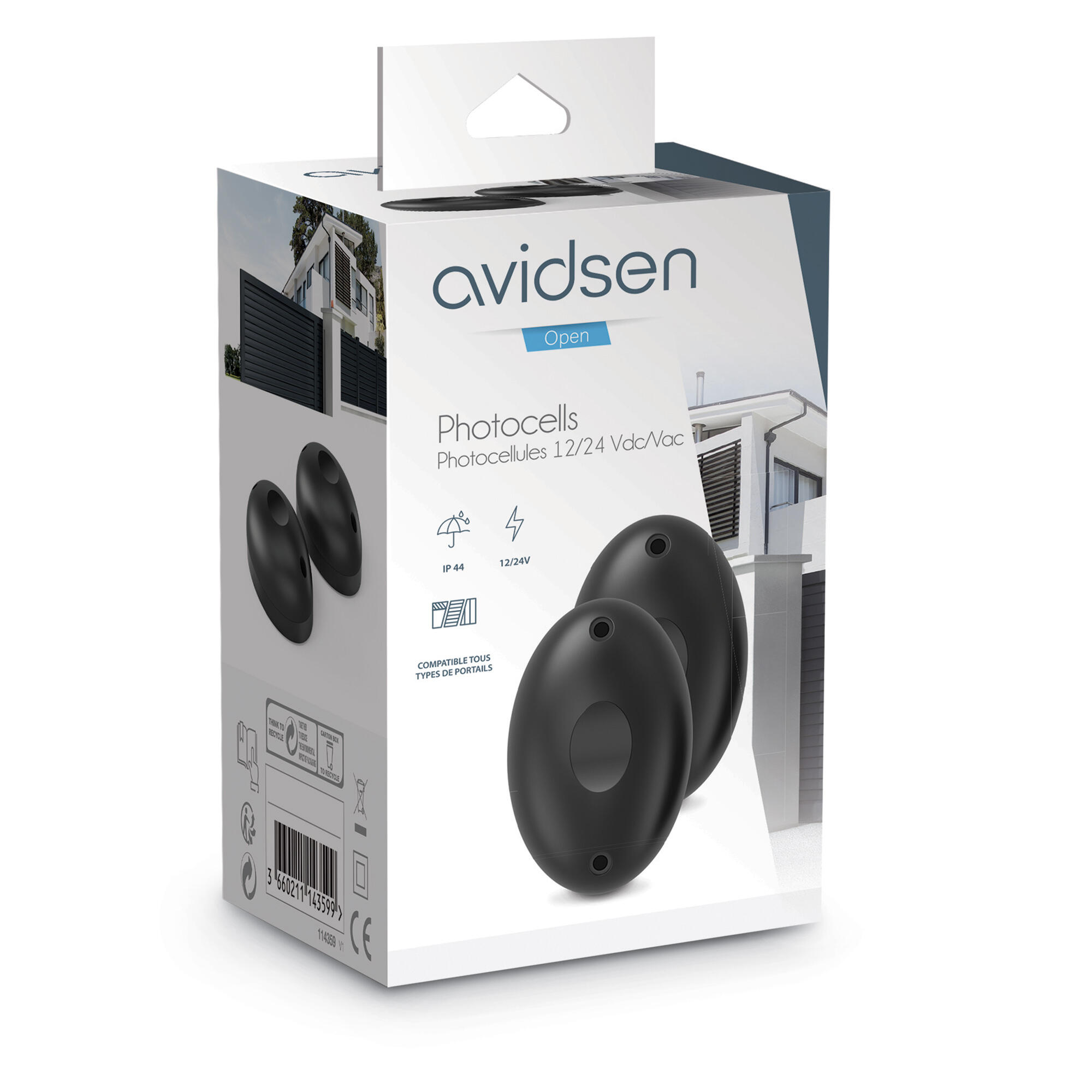 Jeu de photo cellules pour motorisation de portail, AVIDSEN 114359 - 5