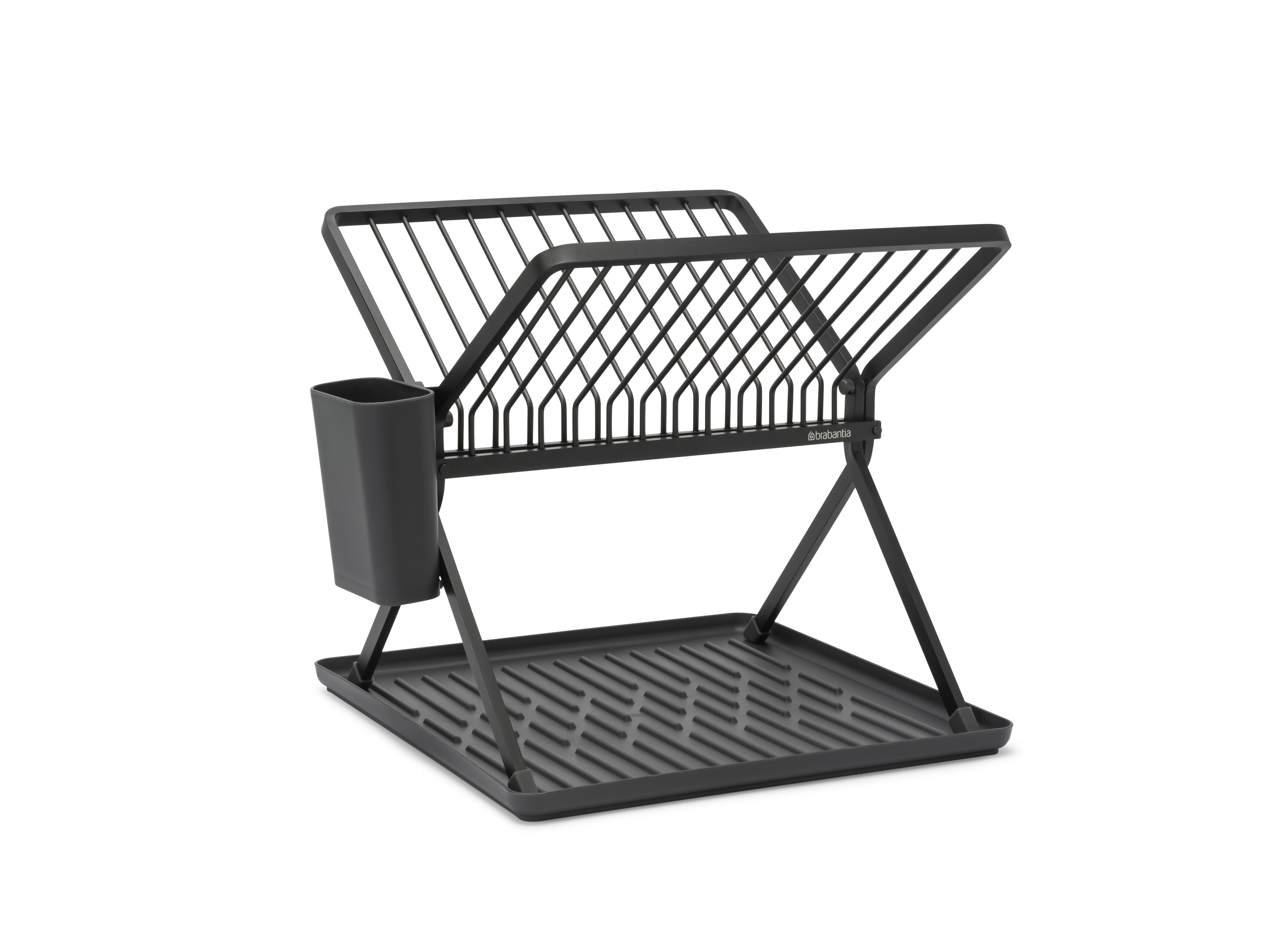 Escurreplatos de aluminio plegable de 37x31.5x33 cm gris oscuro