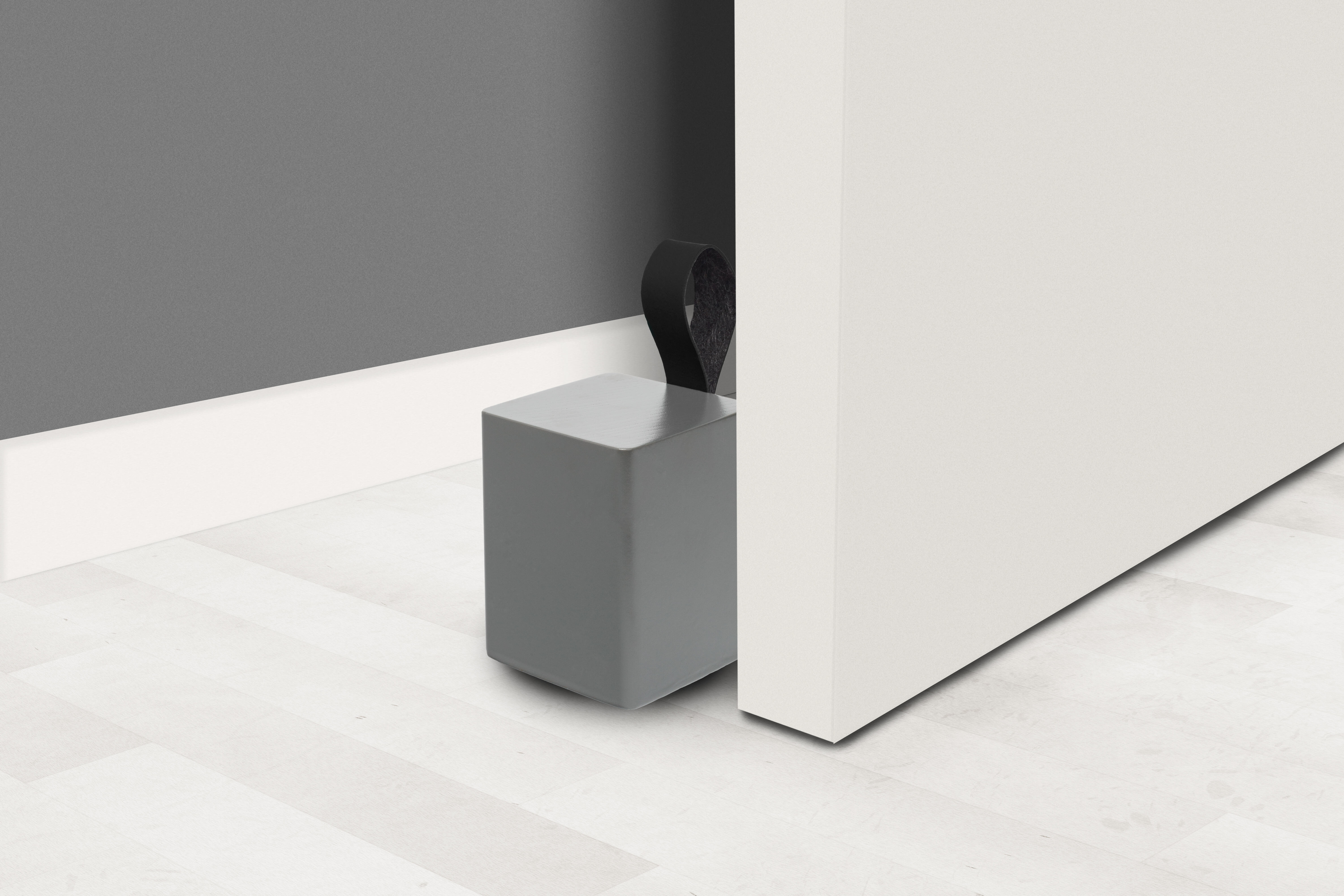 Butée de porte bois REI anthracite, L.6.5 x H.13.5 cm - 3