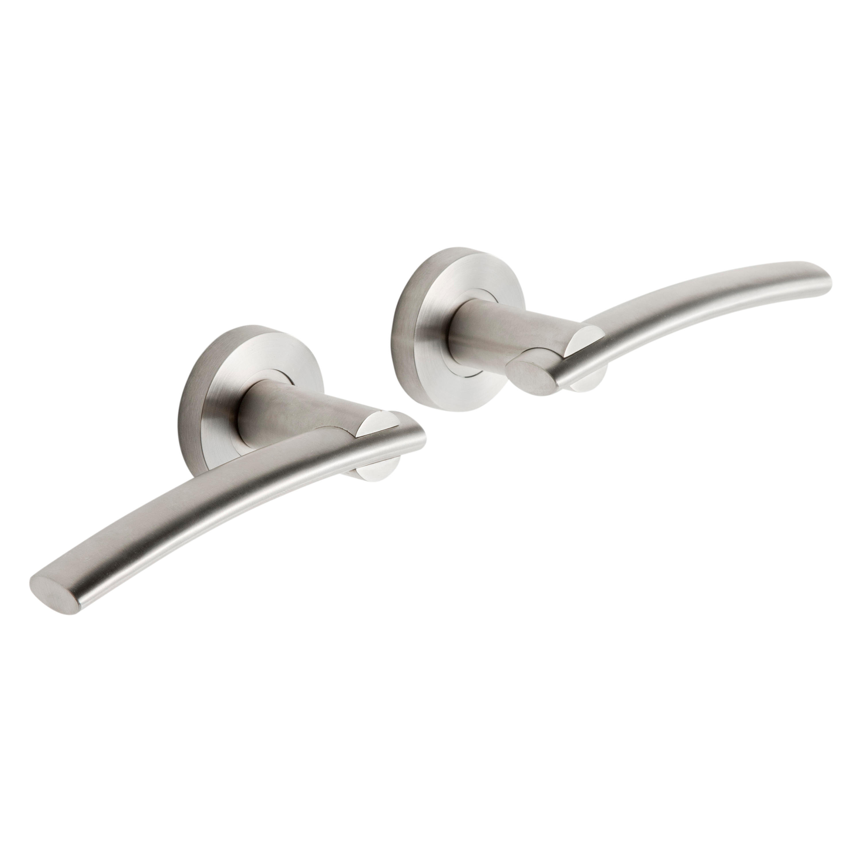 2 poignées sur rosace INSPIRE Marion sans trou inox brossé B1 - 3