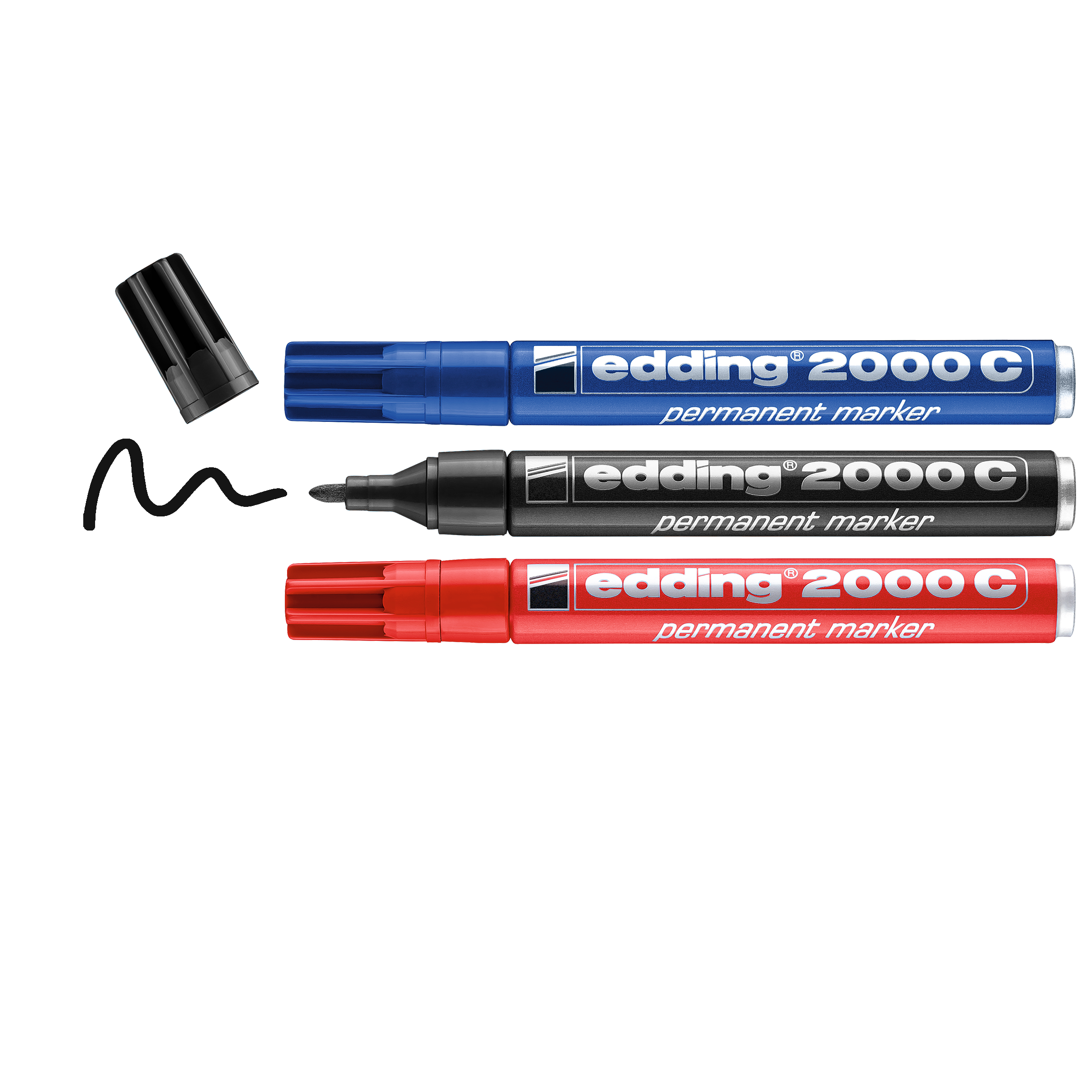 Lot de 3 marqueurs permanents assortis EDDING E-2000