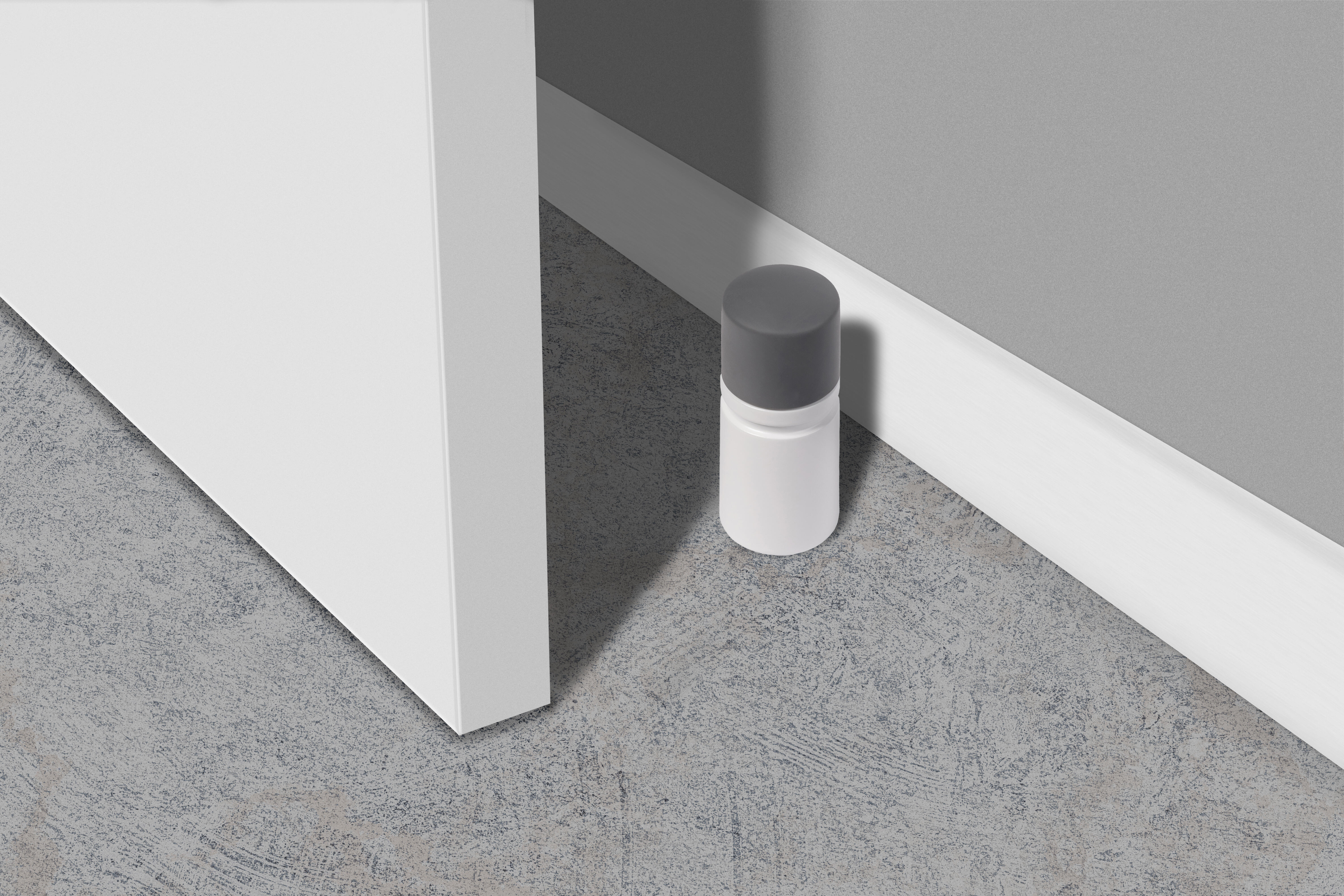 Butée de porte bois REI blanc/anthracite, ⌀35 x H.90 mm - 3