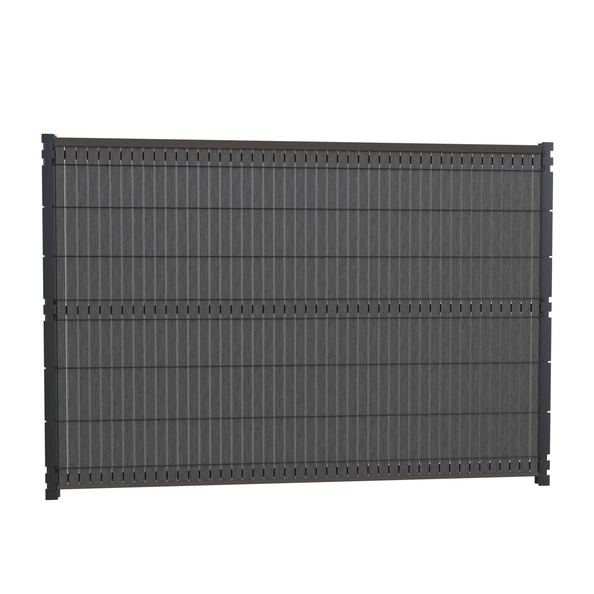Kit lamelles occultantes rigides composite, H. 173m x L. 2.5m, gris foncé - 2
