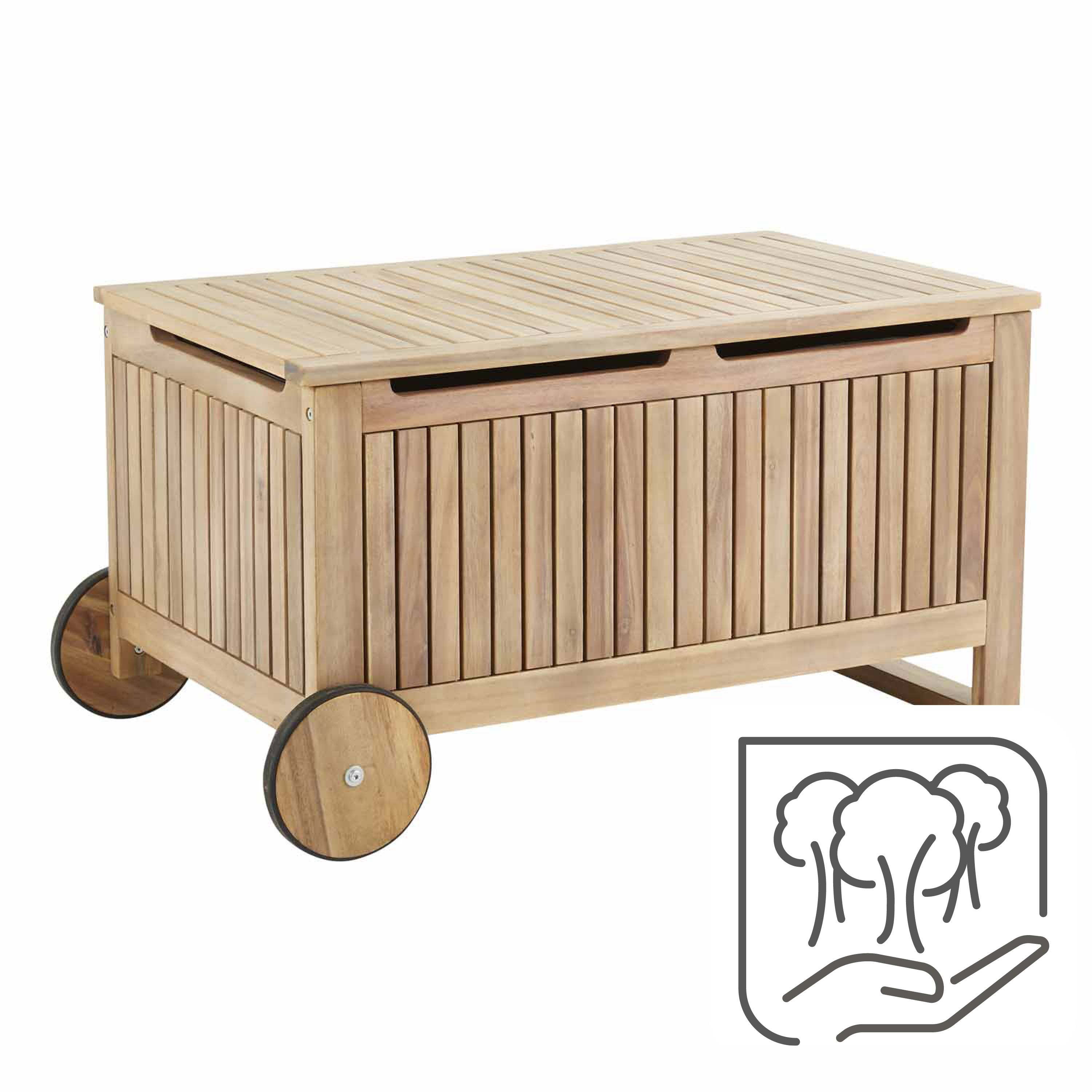 Coffre de jardin en bois NATERIAL Solis, marron, 118 litres - 13