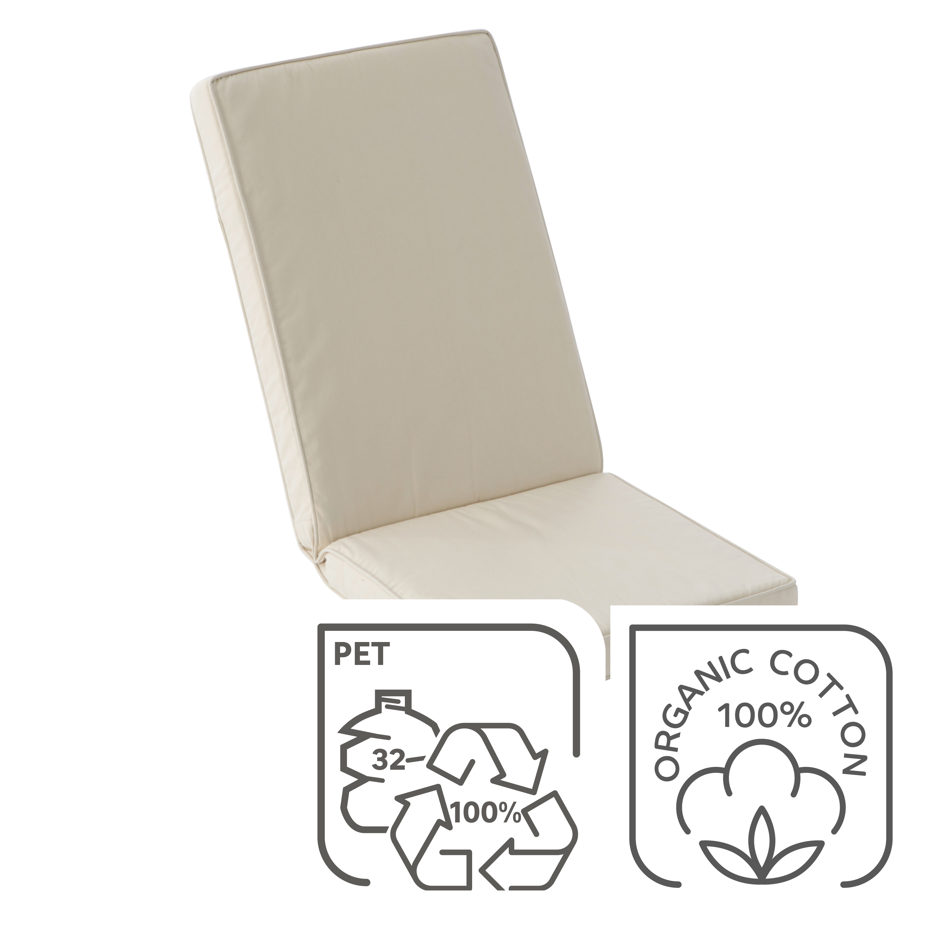 Coussin d'assise et dossier de chaise ou de fauteuil NATERIAL l.120 x H.7 cm - 3