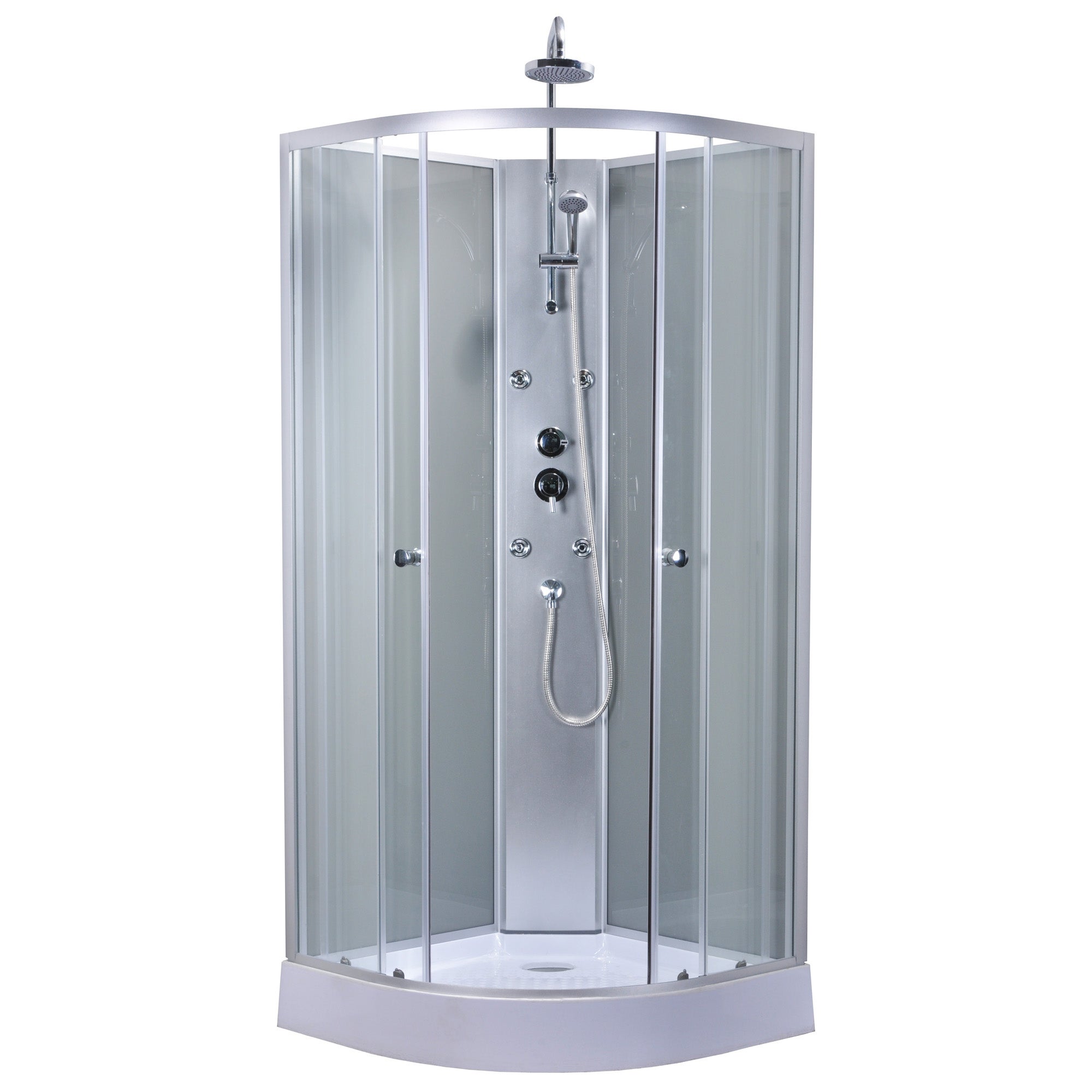 Cabine de douche 1/4 de cercle, L.85 x l.85 cm, verre transparent, Dado - 3