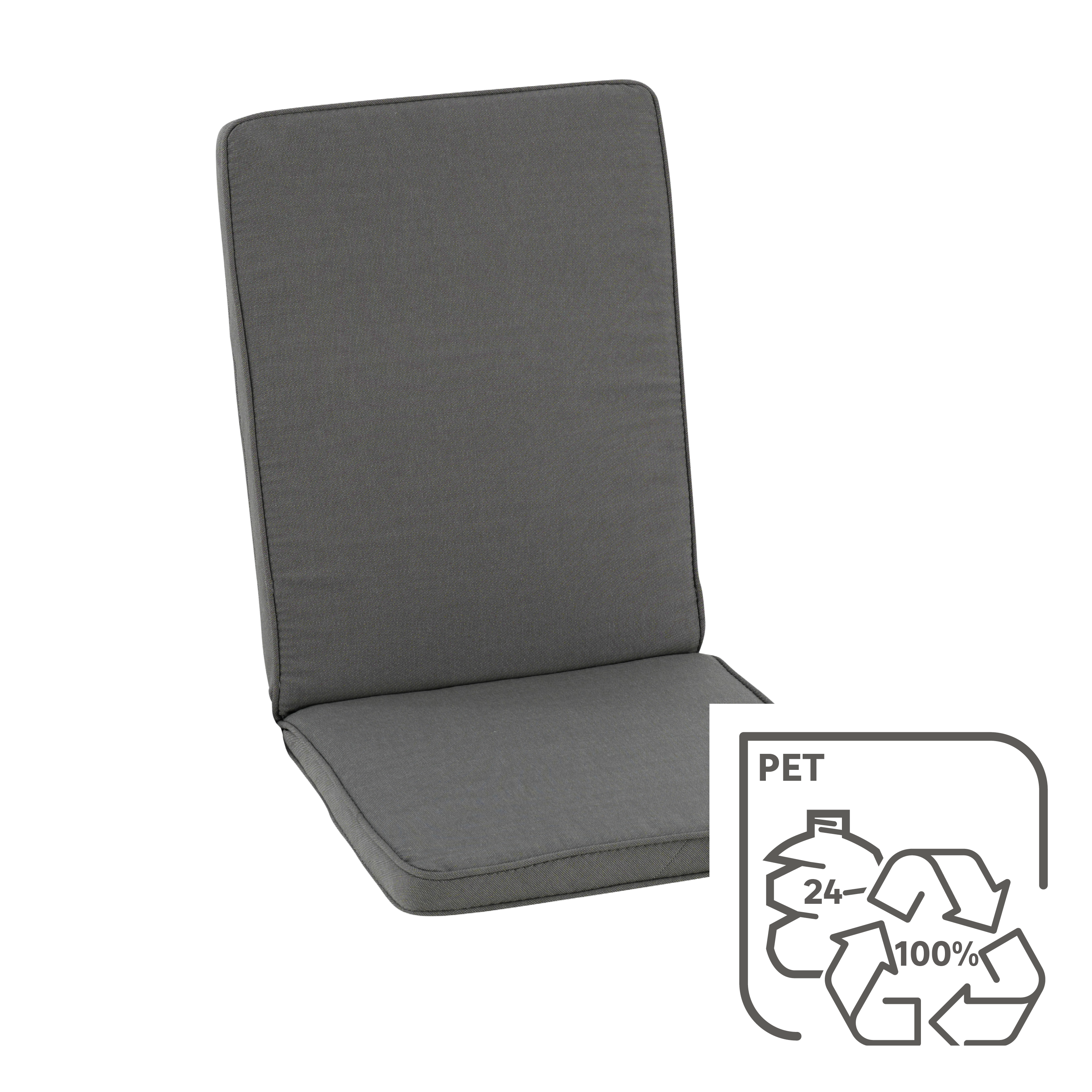 Coussin d'assise et de dossier NATERIAL Reseat gris anthracite, l.95 x L.44 cm - 2