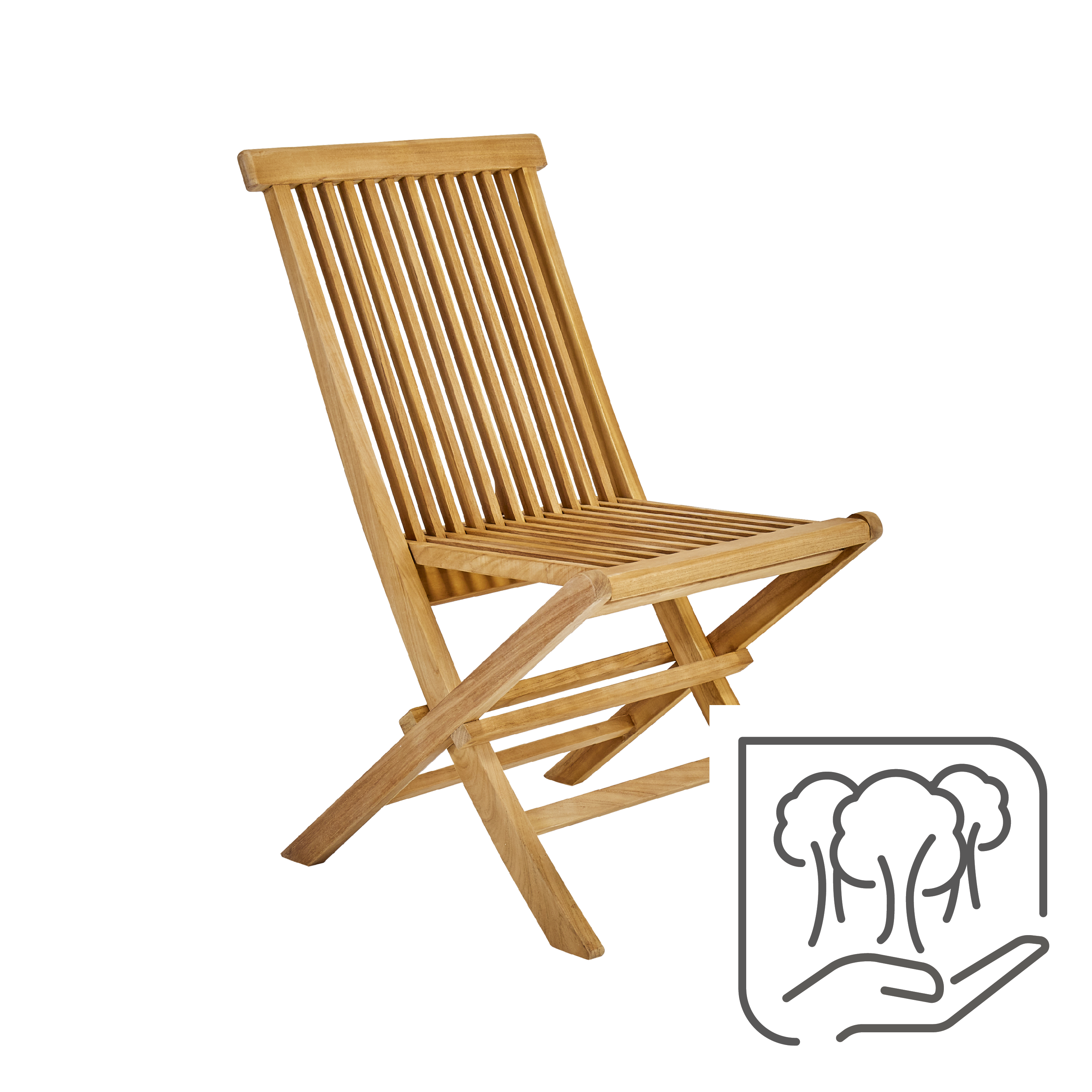 Sedia da giardino in teak pieghevole Antea NATERIAL, 2 posti, seduta in teak marrone - 15