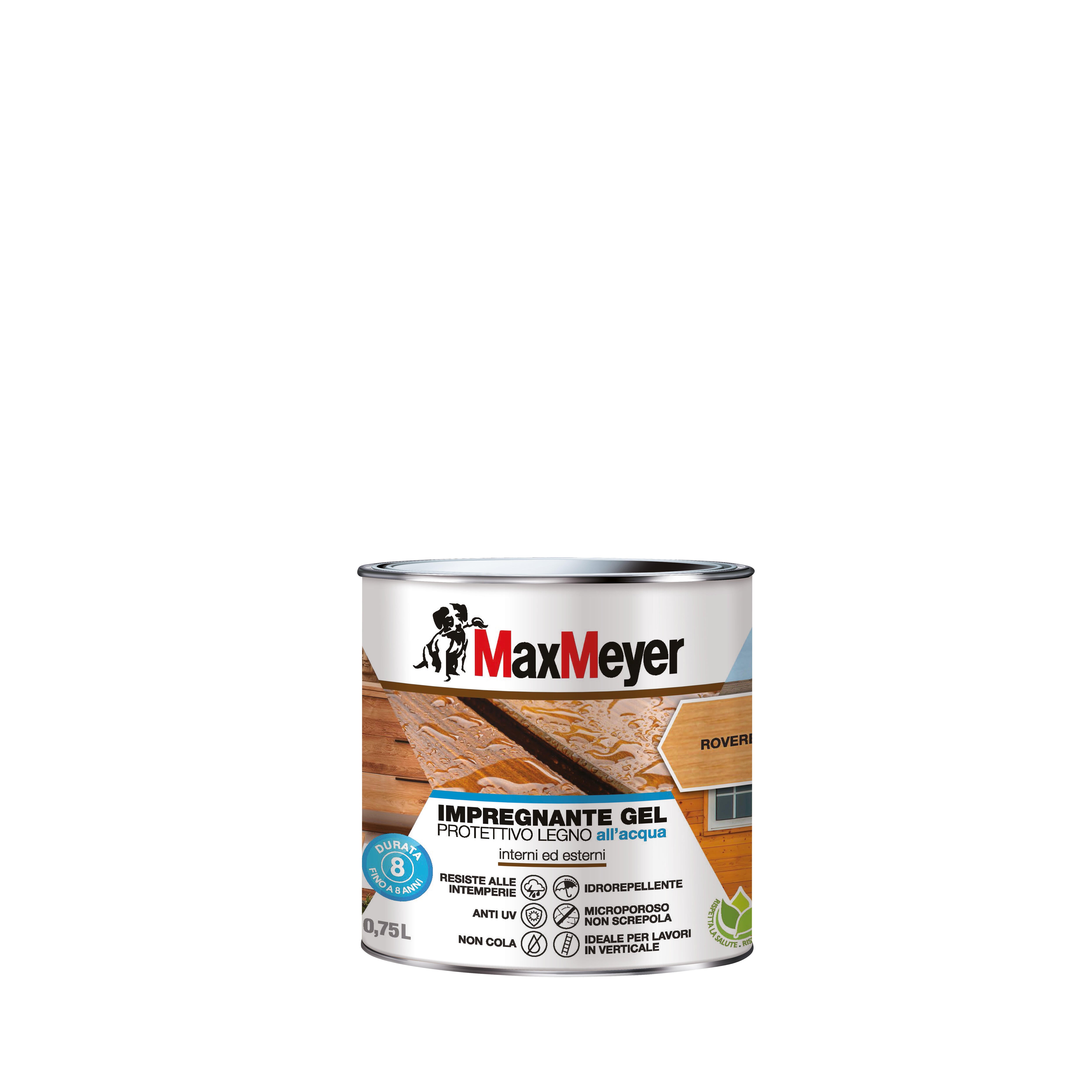 Impregnante per legno da esterno a base acqua MAXMEYER Gel rovere opaco 0.75 lt, 8 anni di protezione. - 8