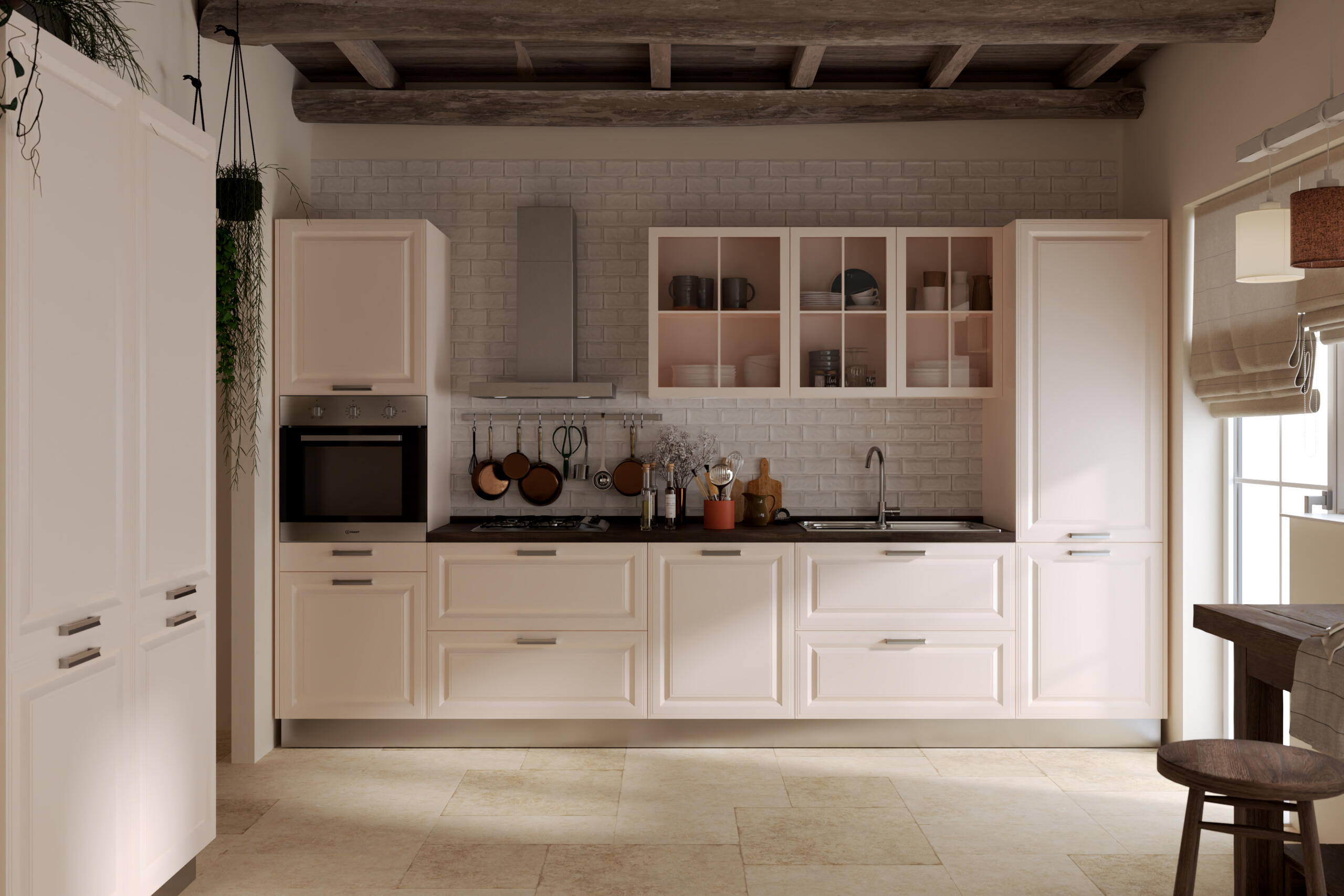 Porte de cuisine DELINIA ID Oxford ivoire mat H.77 x l.45 cm - 2