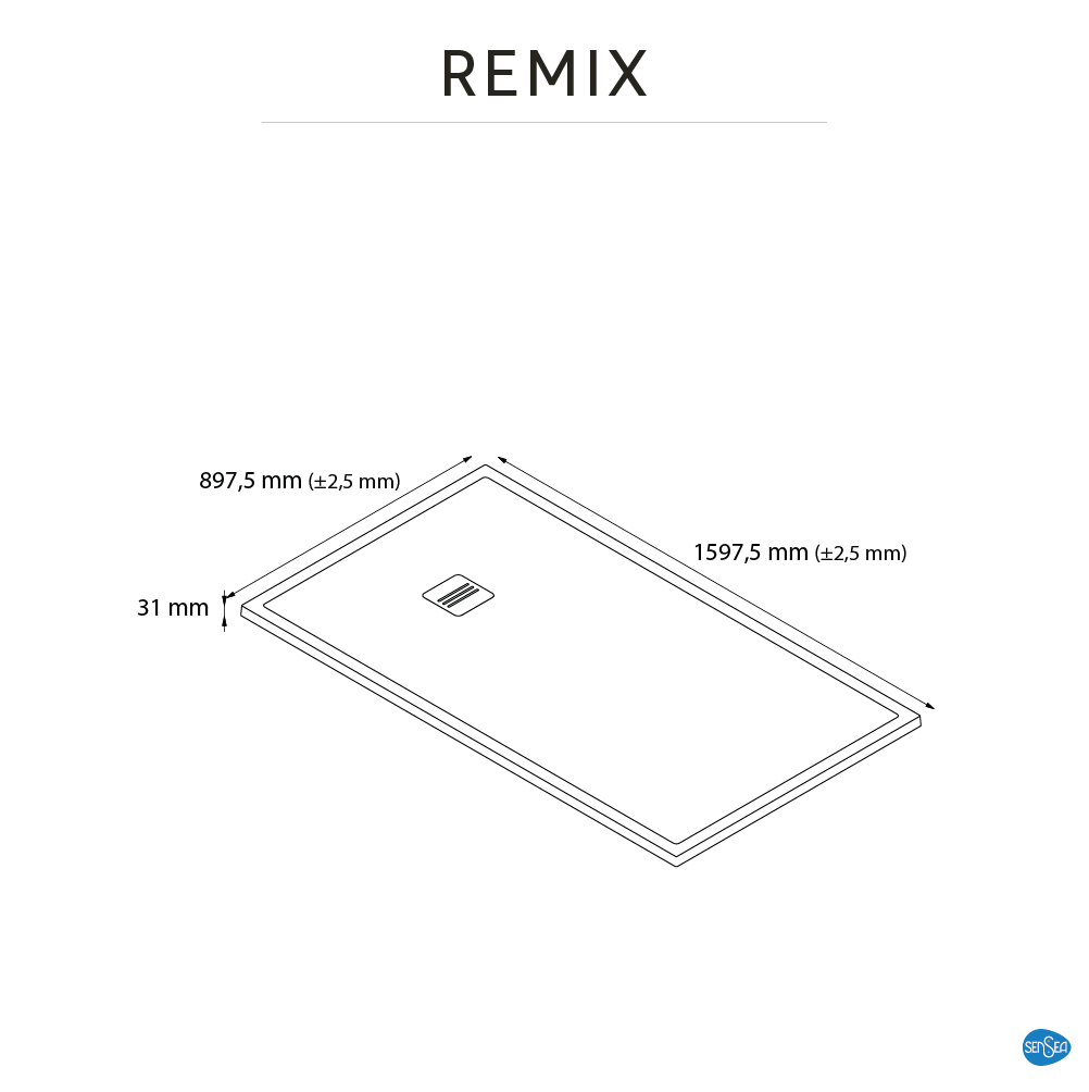 Plato de ducha Remix 160x90 cm blanco - 6