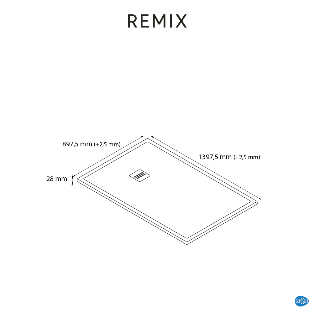 Base de duche SENSEA REMIX RESINA 90X140 PRETO MATE - 7