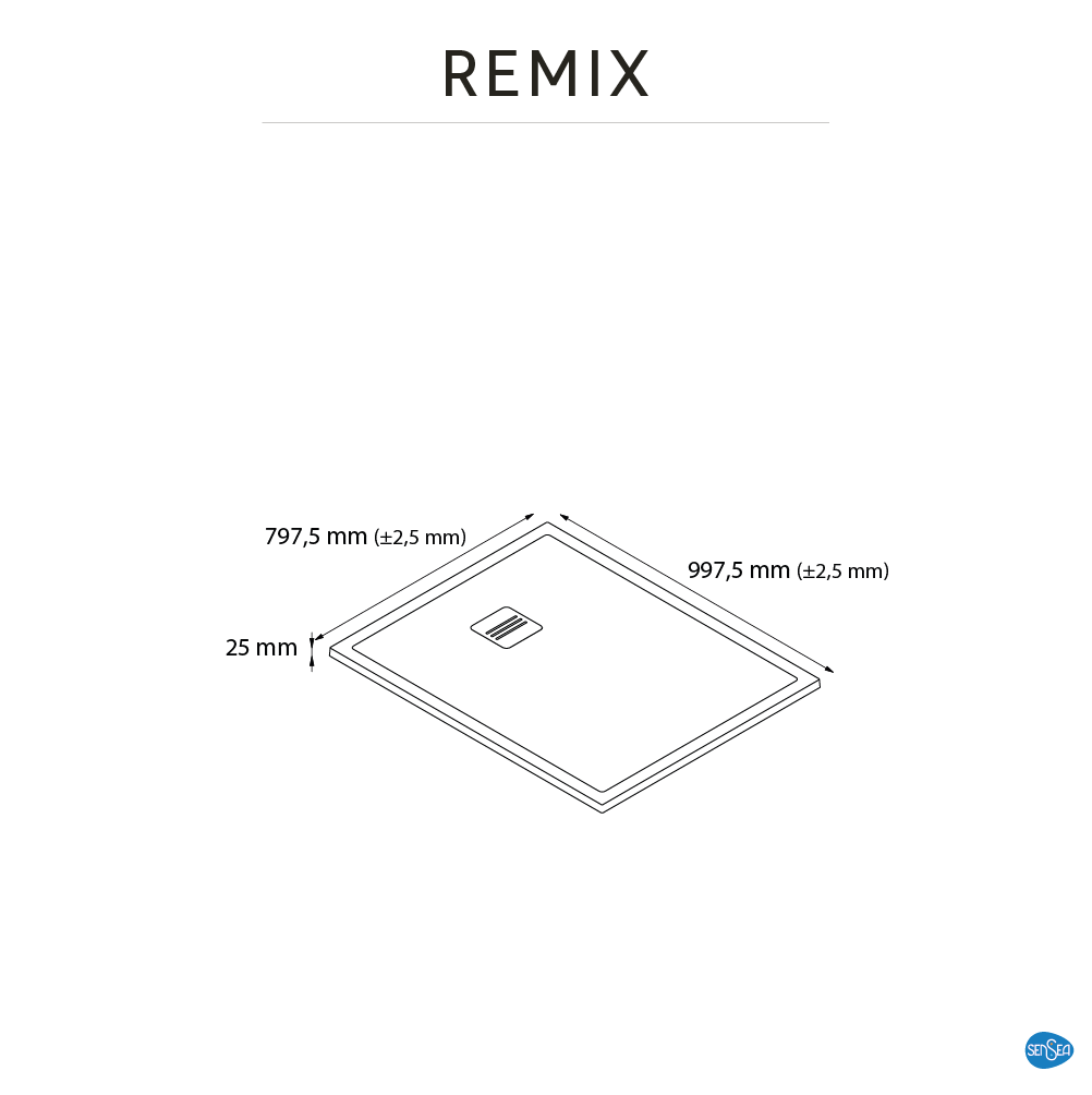 Base de duche SENSEA REMIX RESINA 80X100 BRANCO MATE - 7
