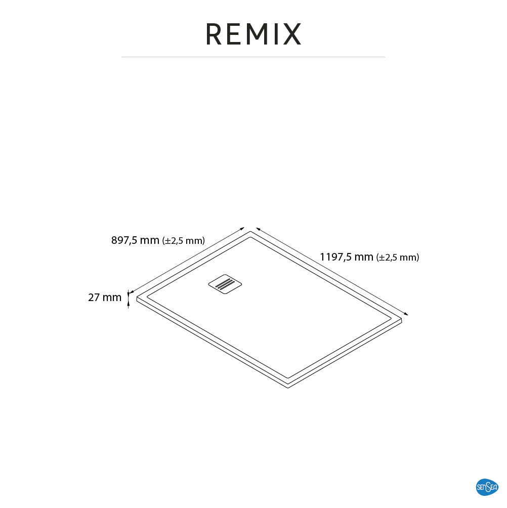 Base de duche SENSEA REMIX RESINA 90X120 BRANCO MATE - 7