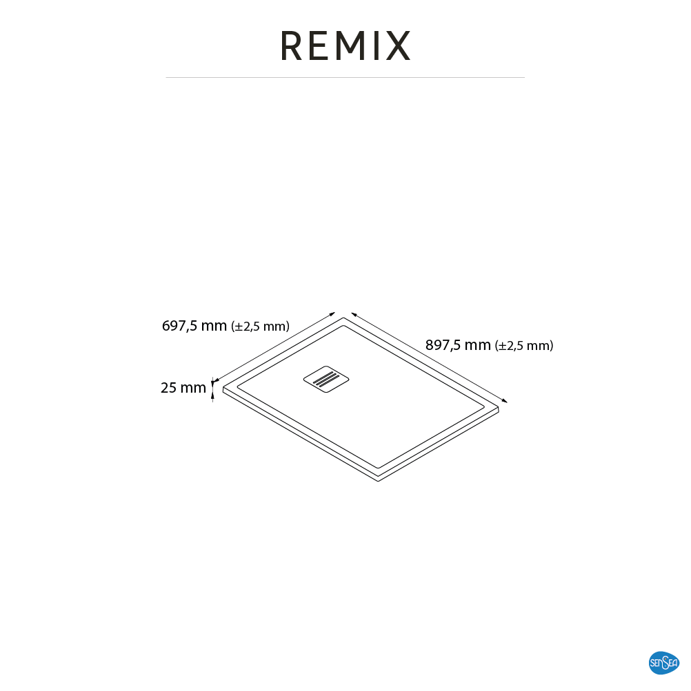 Base de duche SENSEA REMIX RESINA 70X90 BRANCO MATE - 7