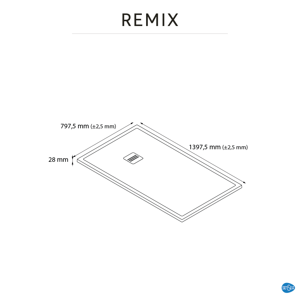 Base de duche SENSEA REMIX RESINA 80X140 BRANCO MATE - 7