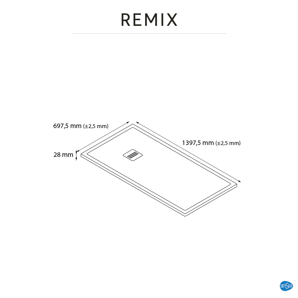 Base de duche SENSEA REMIX RESINA 70X140 BRANCO MATE - 7